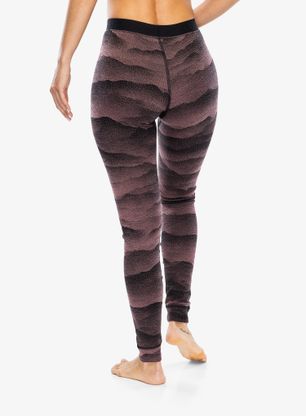 Dámske funkčné legíny Odlo Merino Ridgelines BL Bottom Long - fudge/black