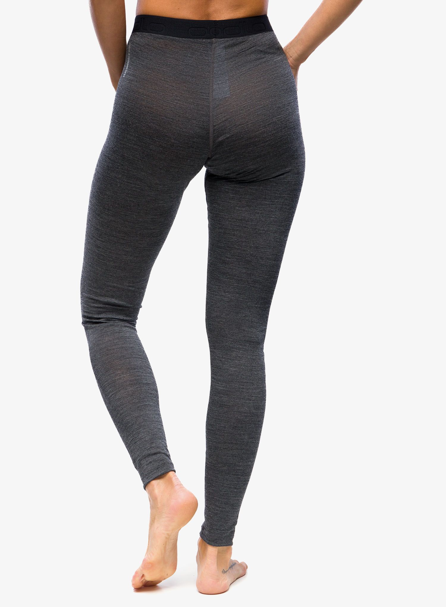 Dámske funkčné legíny Odlo Natural Performance PW 150 BL Bottom Long - dark grey melange