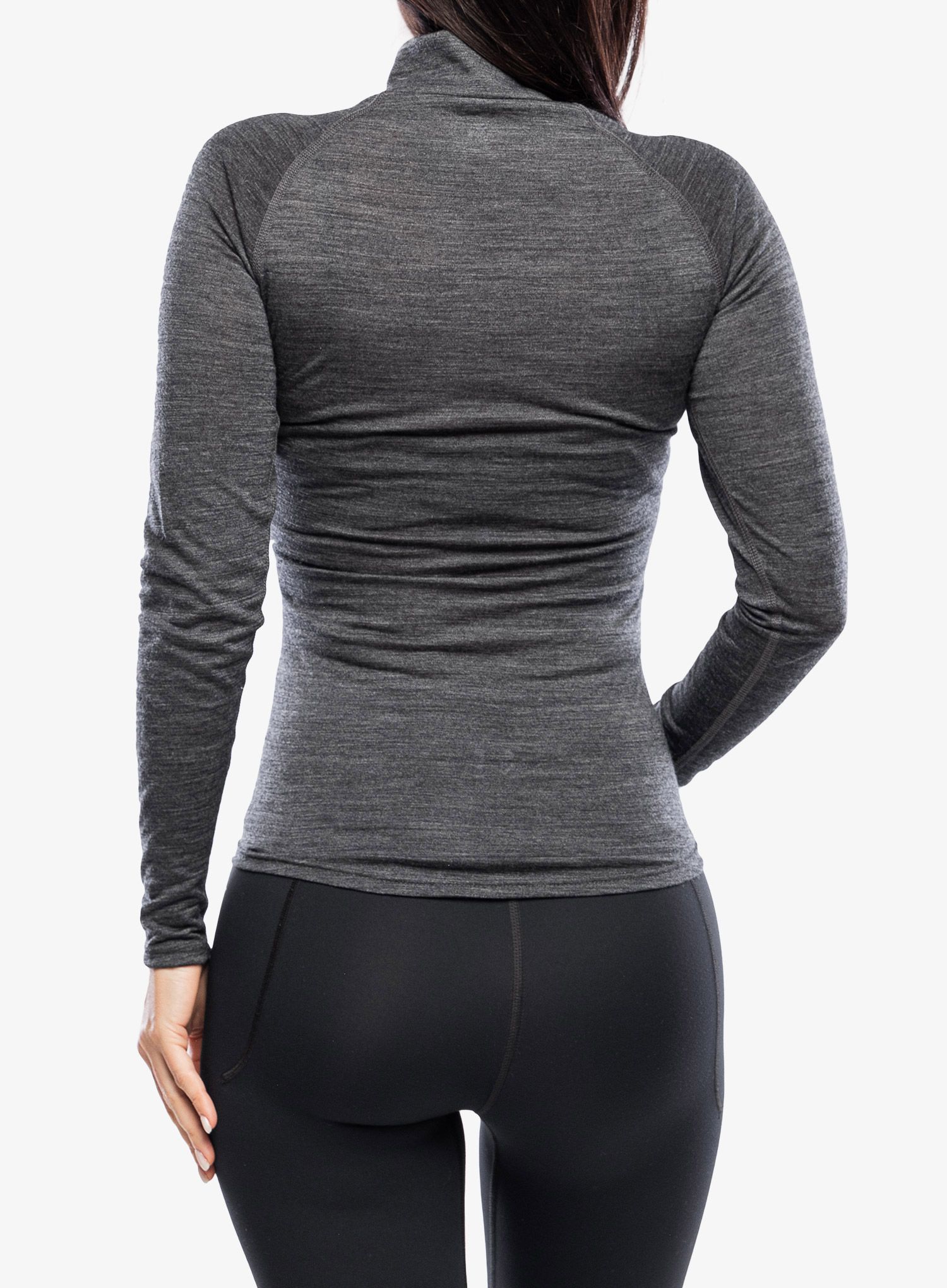 Dámske funkčné tričko Odlo Natural Performance PW 150 BL Top Turtle Neck LS Half Zip - grey melange
