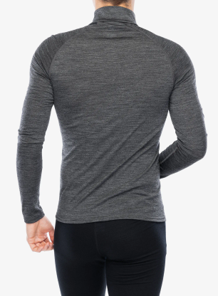 Funkčné tričko Odlo Natural Performance PW 150 BL Top Turtle Neck LS Half Zip - grey melange