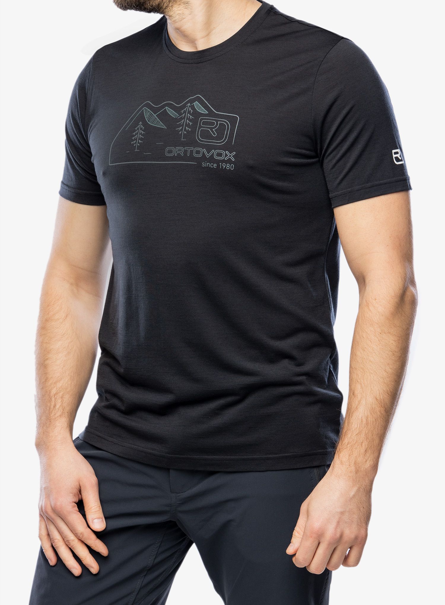 Merino tričko Ortovox 150 Cool Vintage Badge TS - black raven