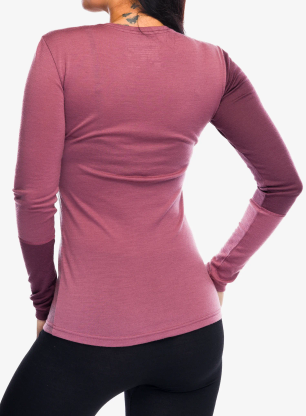 Funkčné tričko dámske Ortovox 185 Rock N Wool Long Sleeve - mountain rose