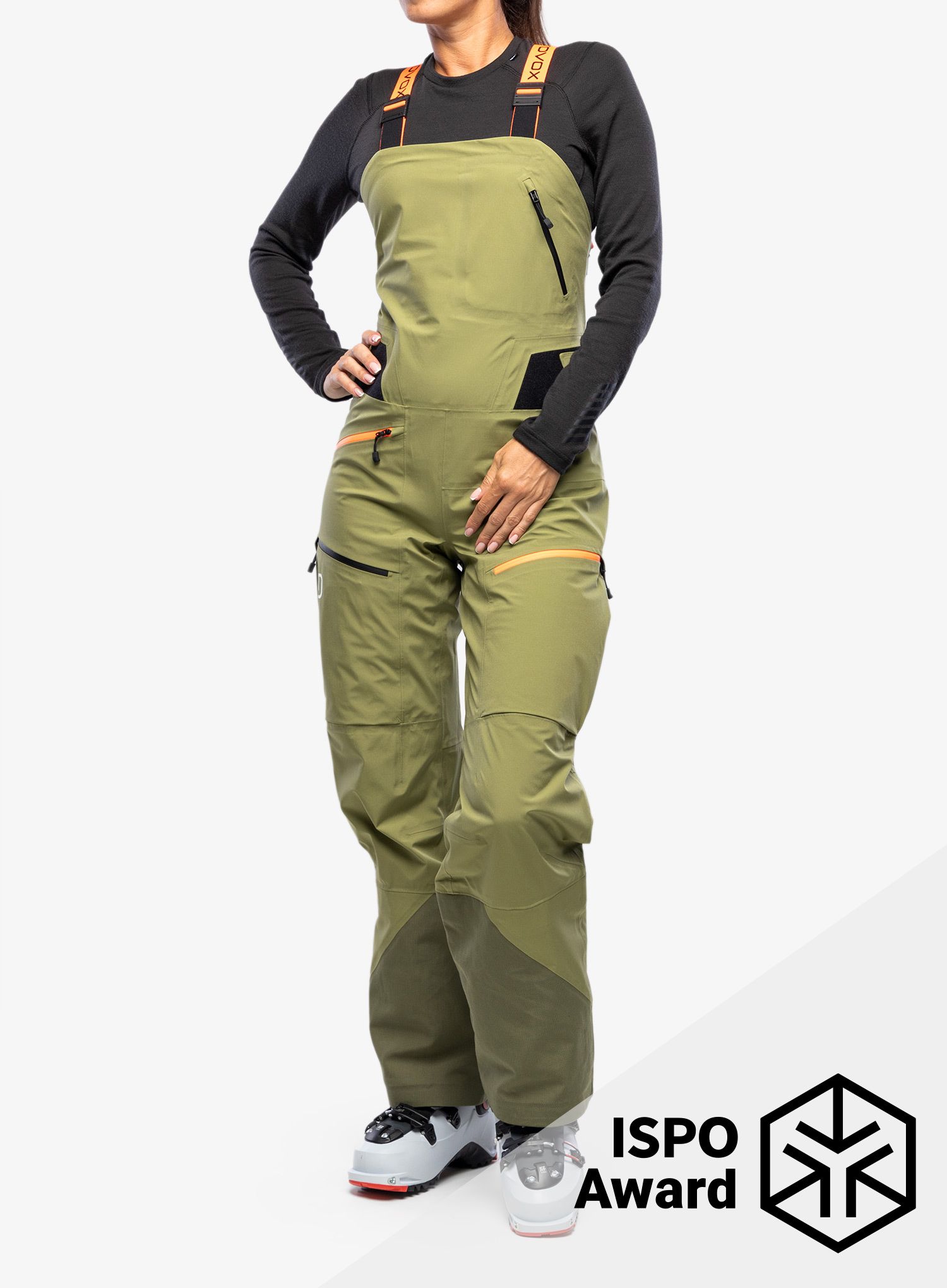 Dámske nohavice Ortovox 3L Deep Shell Bib Pants - wild herbs