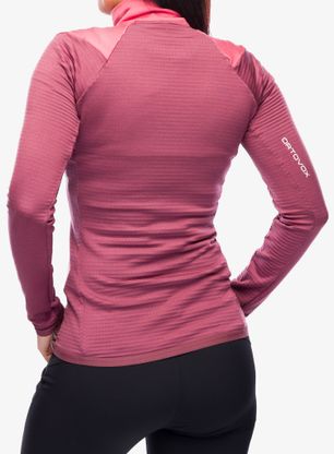 Mikina na zips dámska Ortovox Fleece Grid Jacket - mountain rose/rose