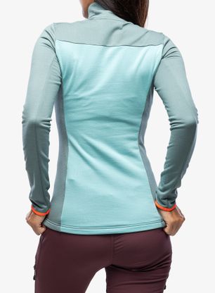 Dámske funkčné tričko Ortovox Fleece Light Zip Neck - arctic grey