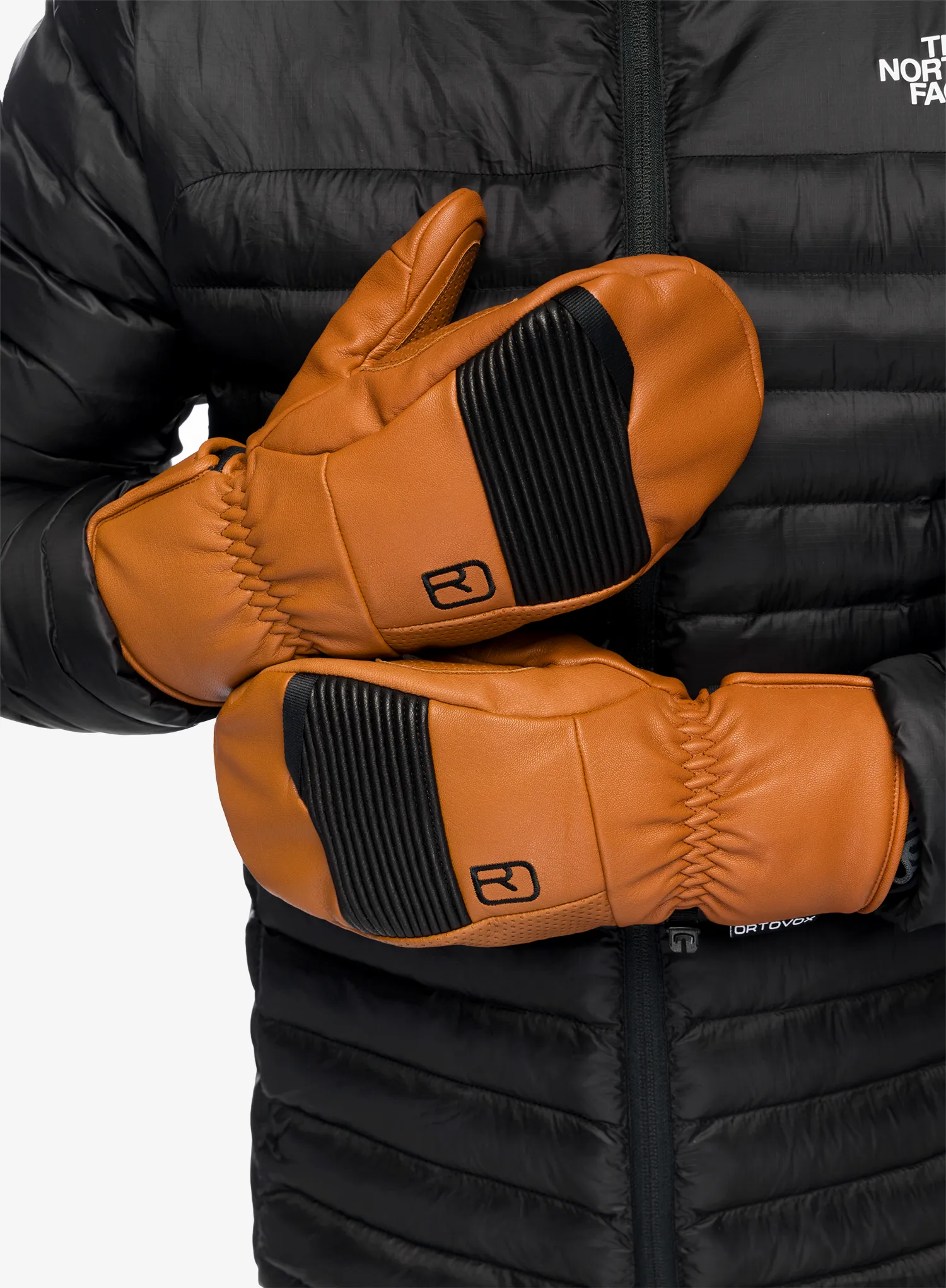 Palčiaky Ortovox Full Leather Mitten - bristle brown