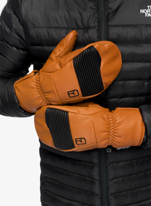Palčiaky Ortovox Full Leather Mitten - bristle brown
