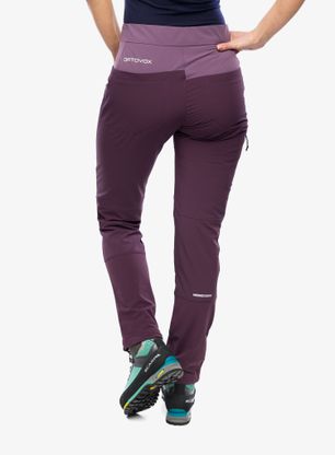 Dámske softshellové nohavice Ortovox Pala Pants - dark wild berry