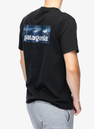 Pánske tričko Patagonia Boardshort Logo Pocket Responsibili-Tee - ink black