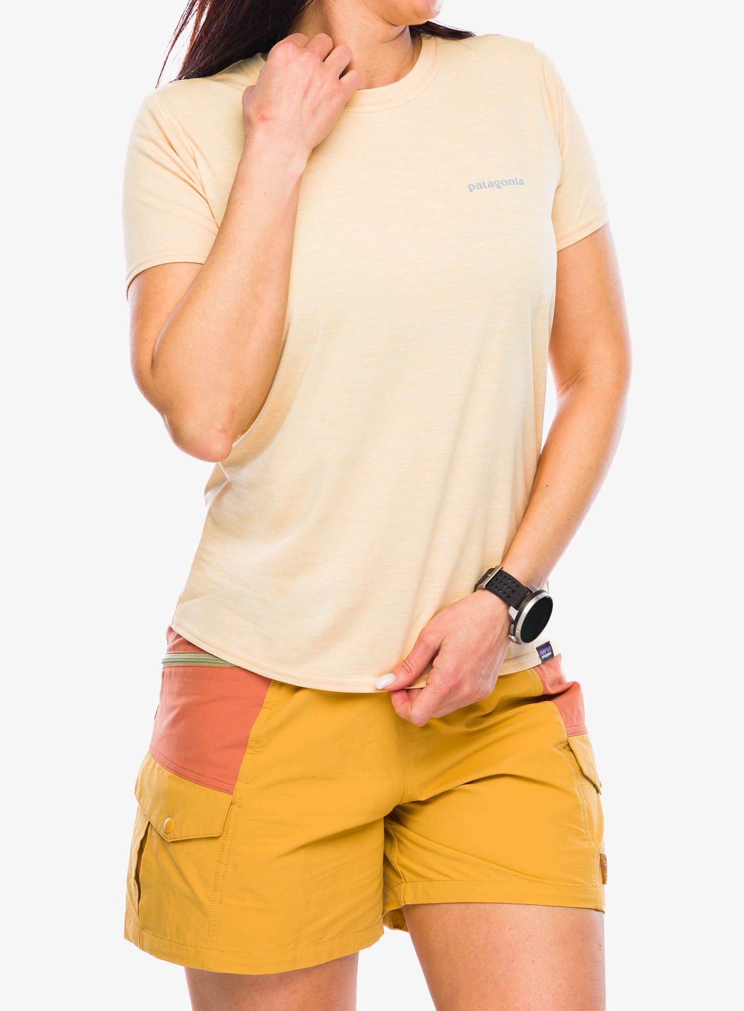 Dámske tričko Patagonia Cap Cool Daily Graphic Shirt Waters - boardshort/melon