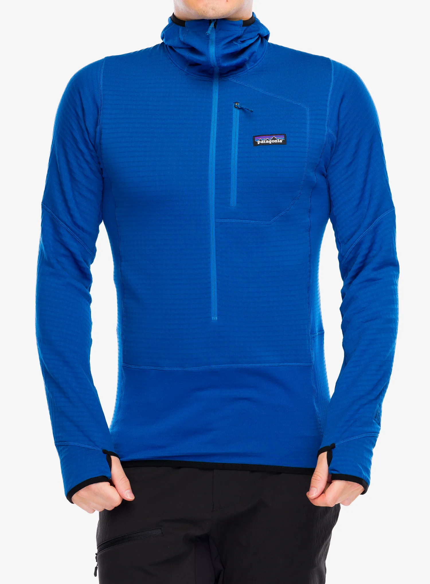 Mikina s kapucňou Patagonia R1 Pullover Hoody - endles blue