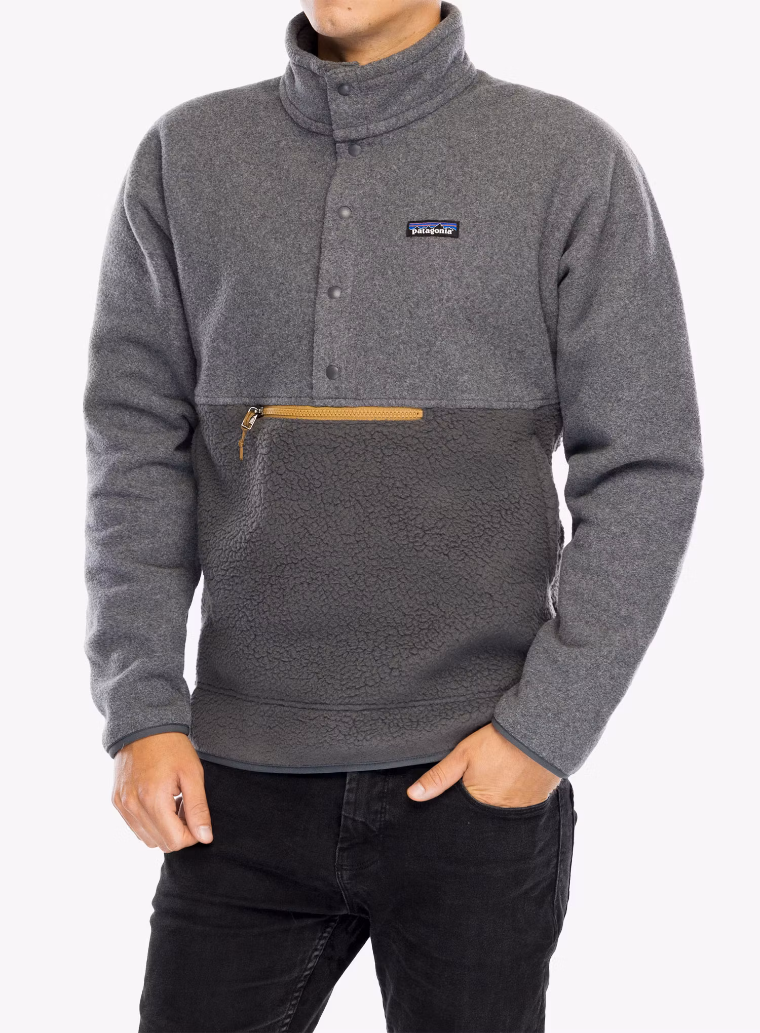 Flísová mikina Patagonia Retro Pile 1/2 Snap Pullover - forge grey