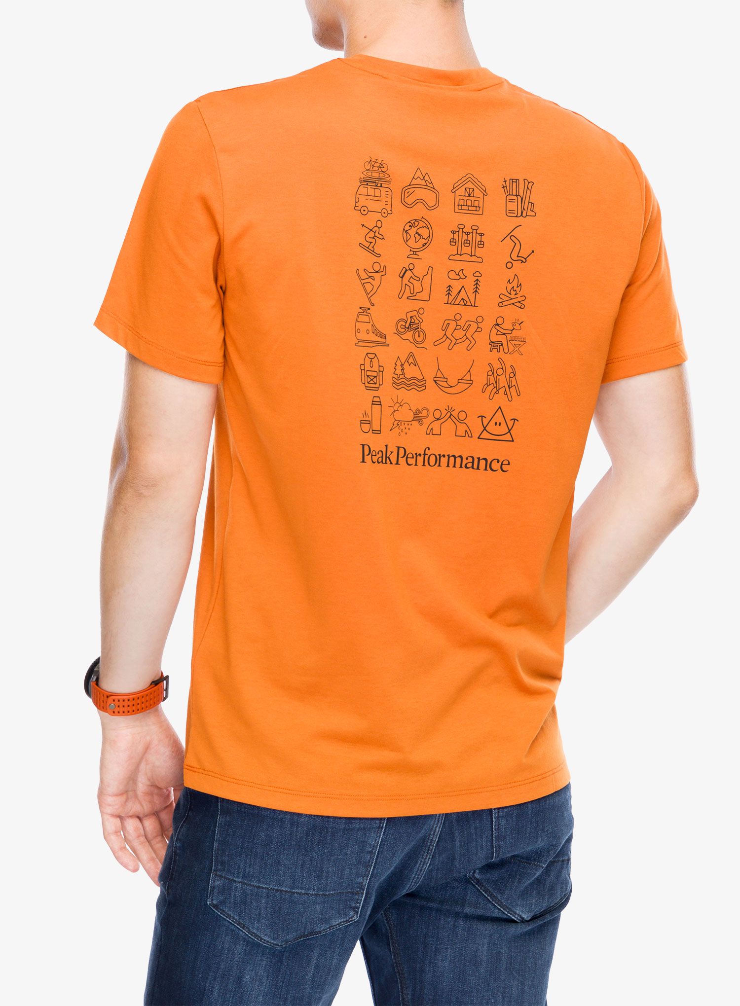 Tričko Peak Performance Explore Graphic Tee - gold flame