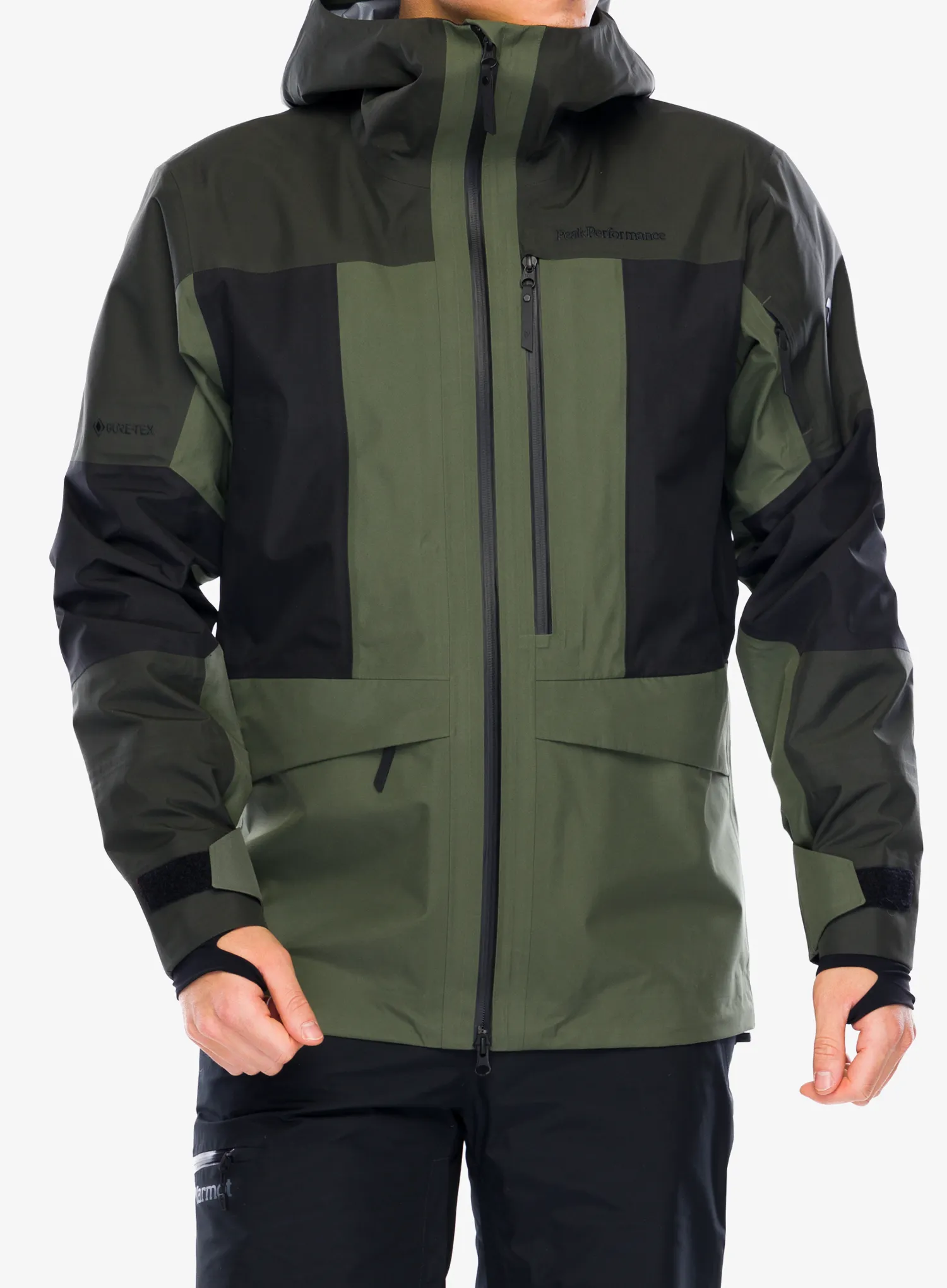 Lyžiarska bunda Peak Performance Gravity GORE-TEX 3L Jacket - olive extreme/black/pine