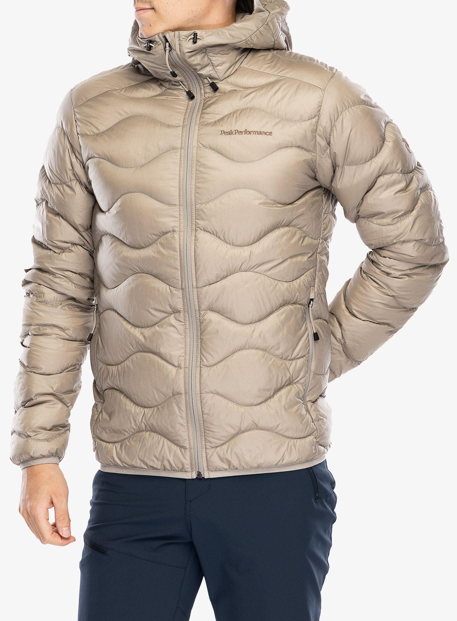 Páperová bunda Peak Performance Helium Down Hood Jacket - avid beige