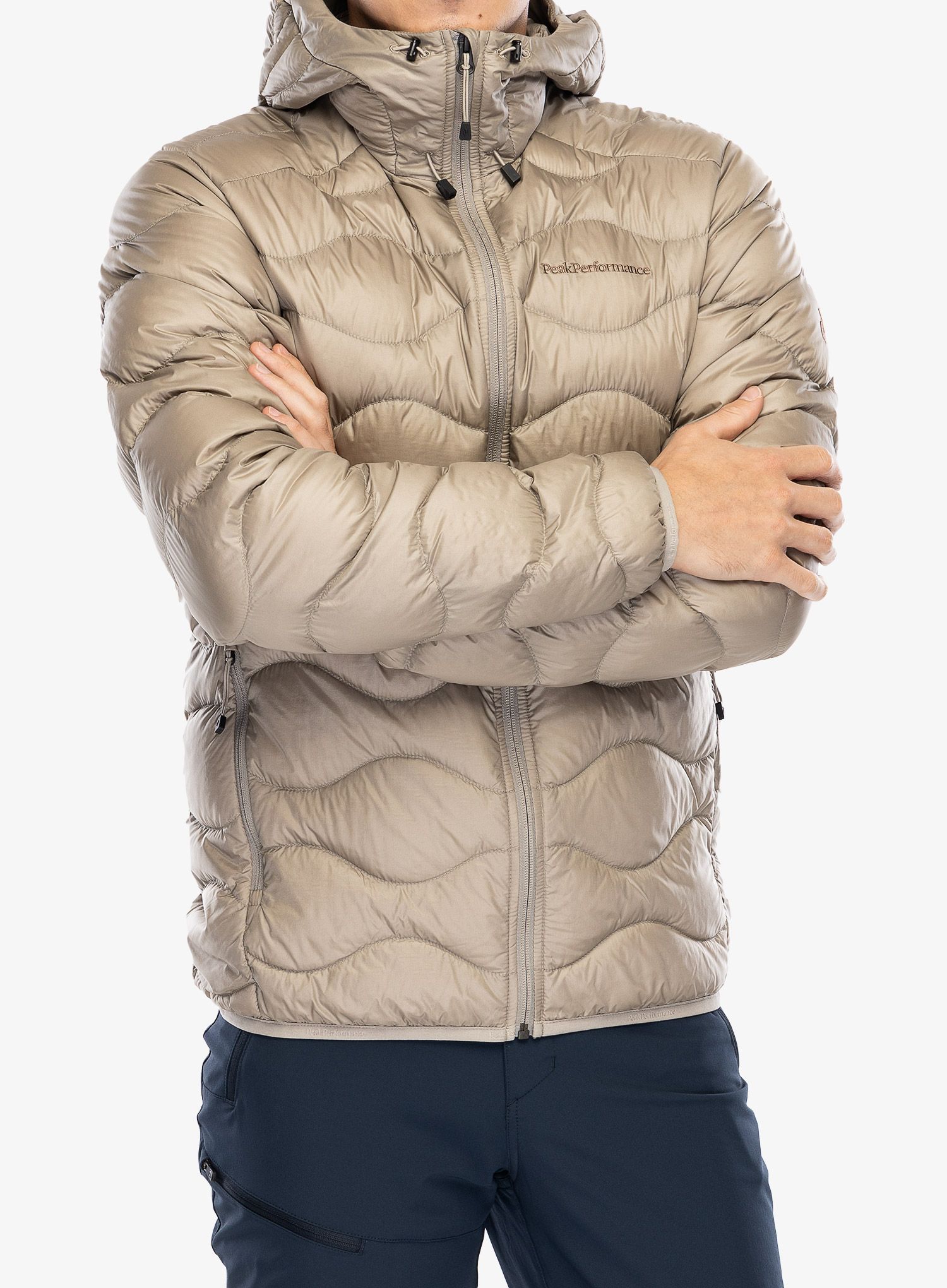 Páperová bunda Peak Performance Helium Down Hood Jacket - avid beige