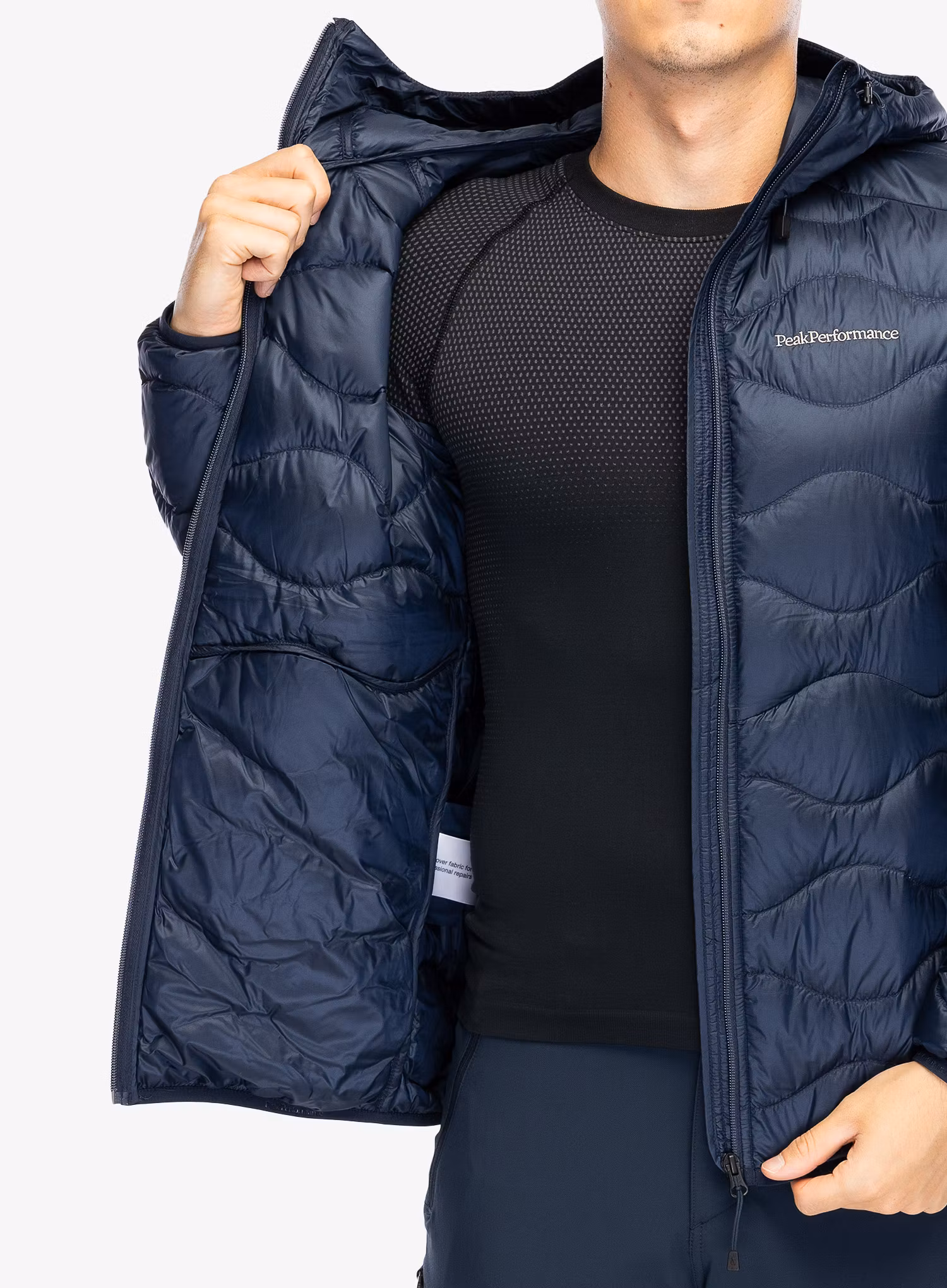 Páperová bunda Peak Performance Helium Down Hood Jacket - blue shadow