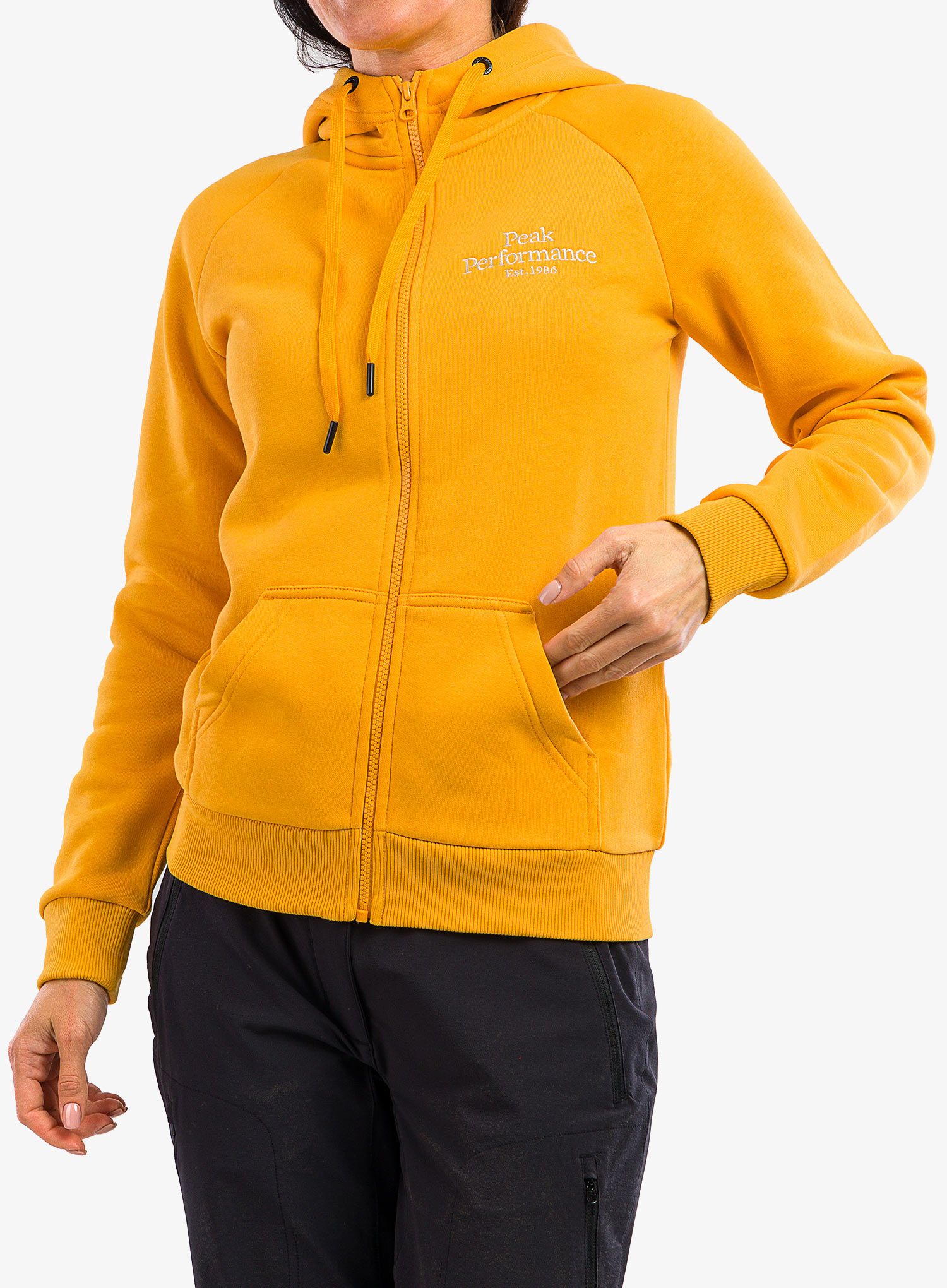 Dámska mikina s kapucňou Peak Performance Original Zip Hood - blaze tundra