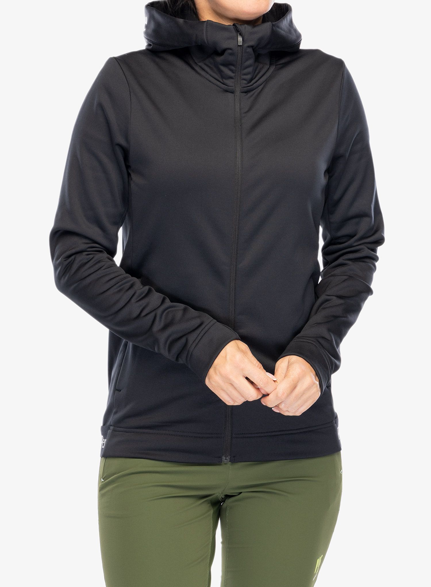 Flísová mikina dámska Peak Performance Rider Tech Zip Hood - black