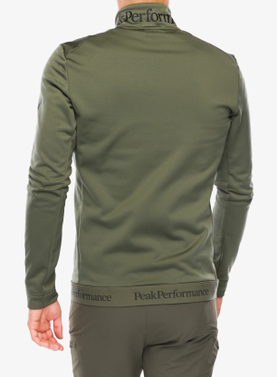 Mikina bez kapucne Peak Performance Rider Tech Zip Jacket - pine needle