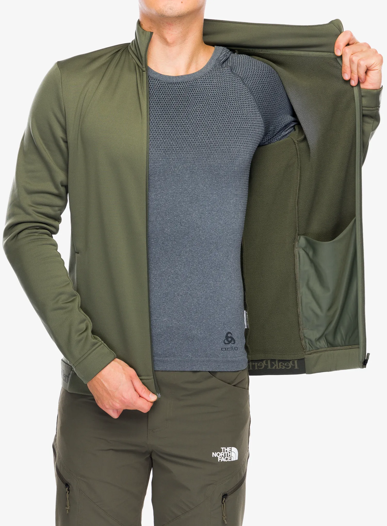 Mikina bez kapucne Peak Performance Rider Tech Zip Jacket - pine needle
