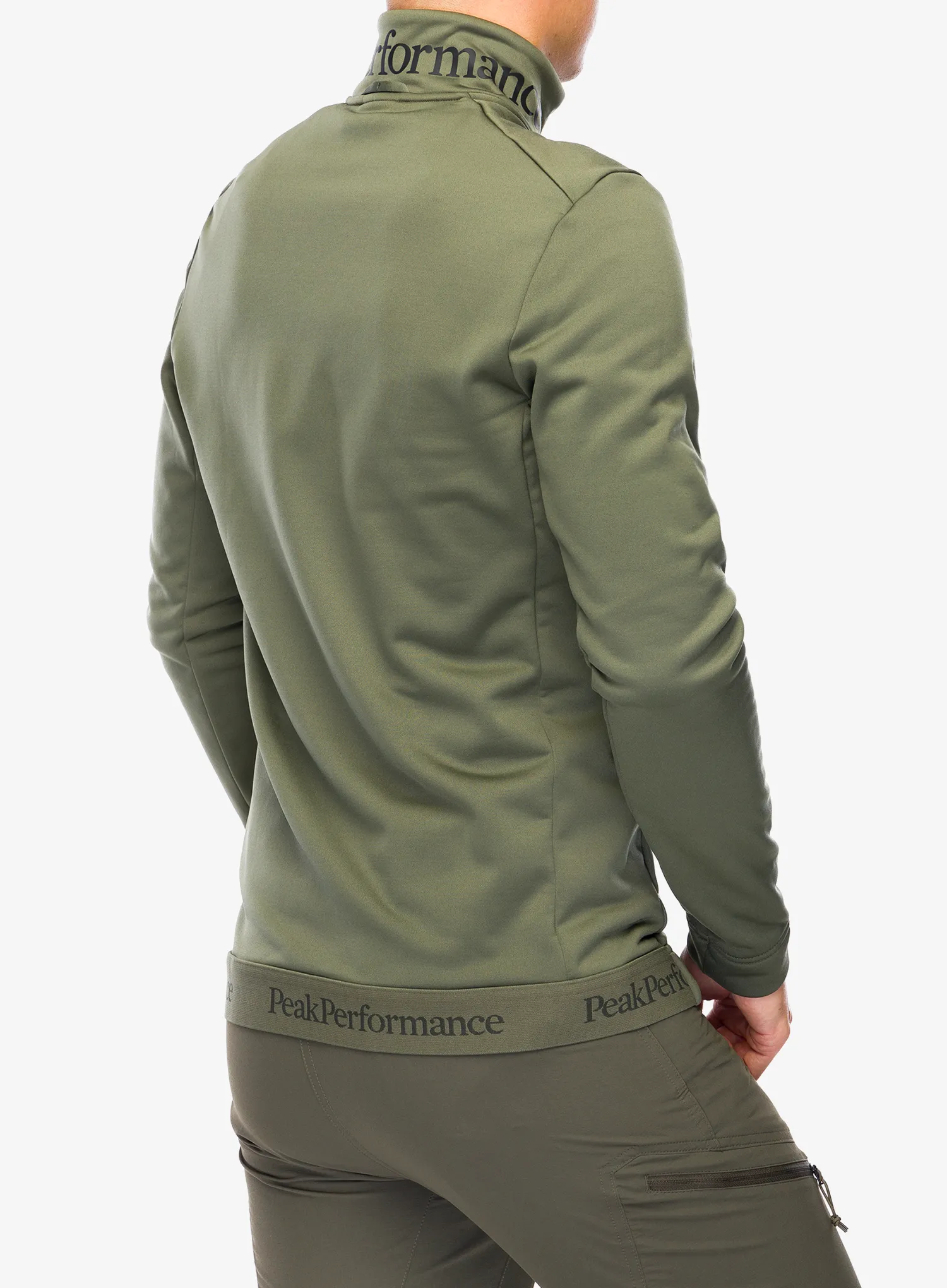 Mikina bez kapucne Peak Performance Rider Tech Zip Jacket - pine needle