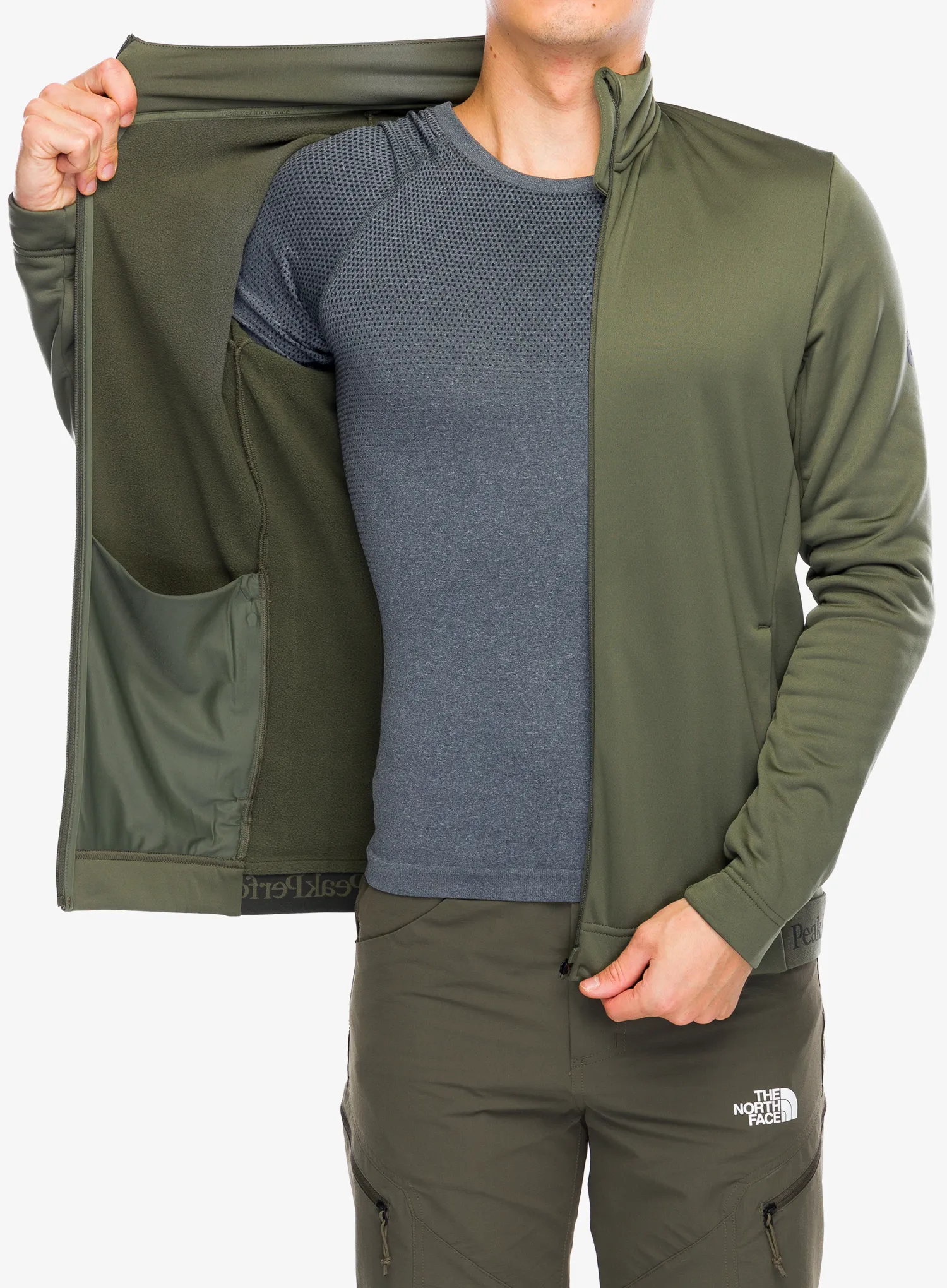 Mikina bez kapucne Peak Performance Rider Tech Zip Jacket - pine needle