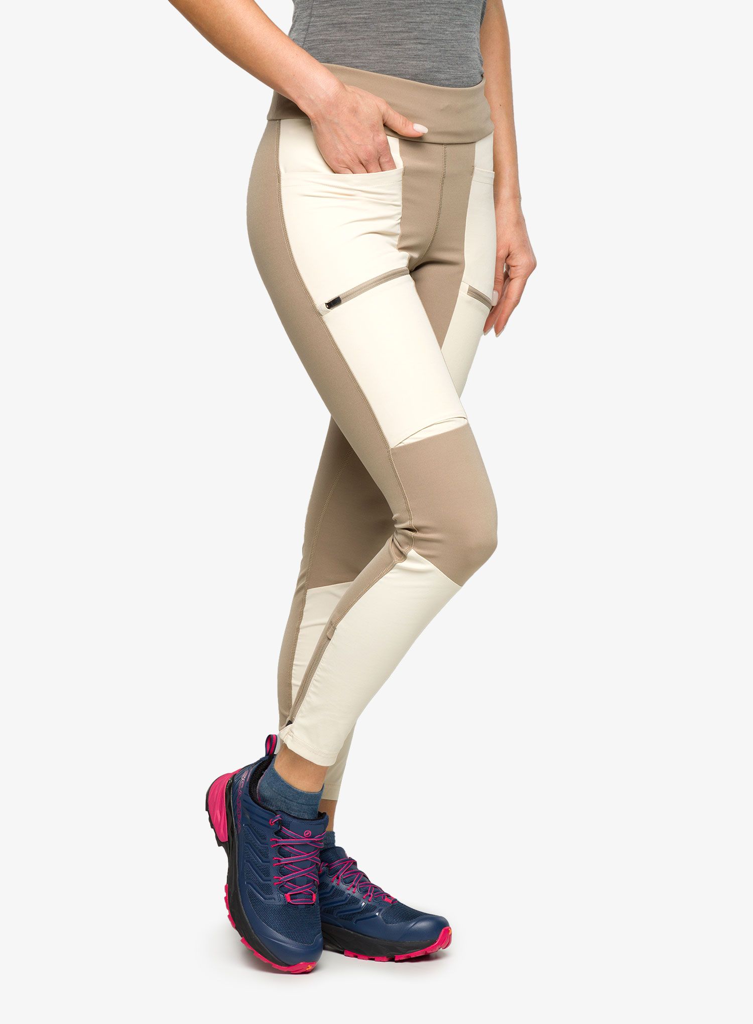 Dámske legíny Peak Performance Vislight Track Tights - avid beige