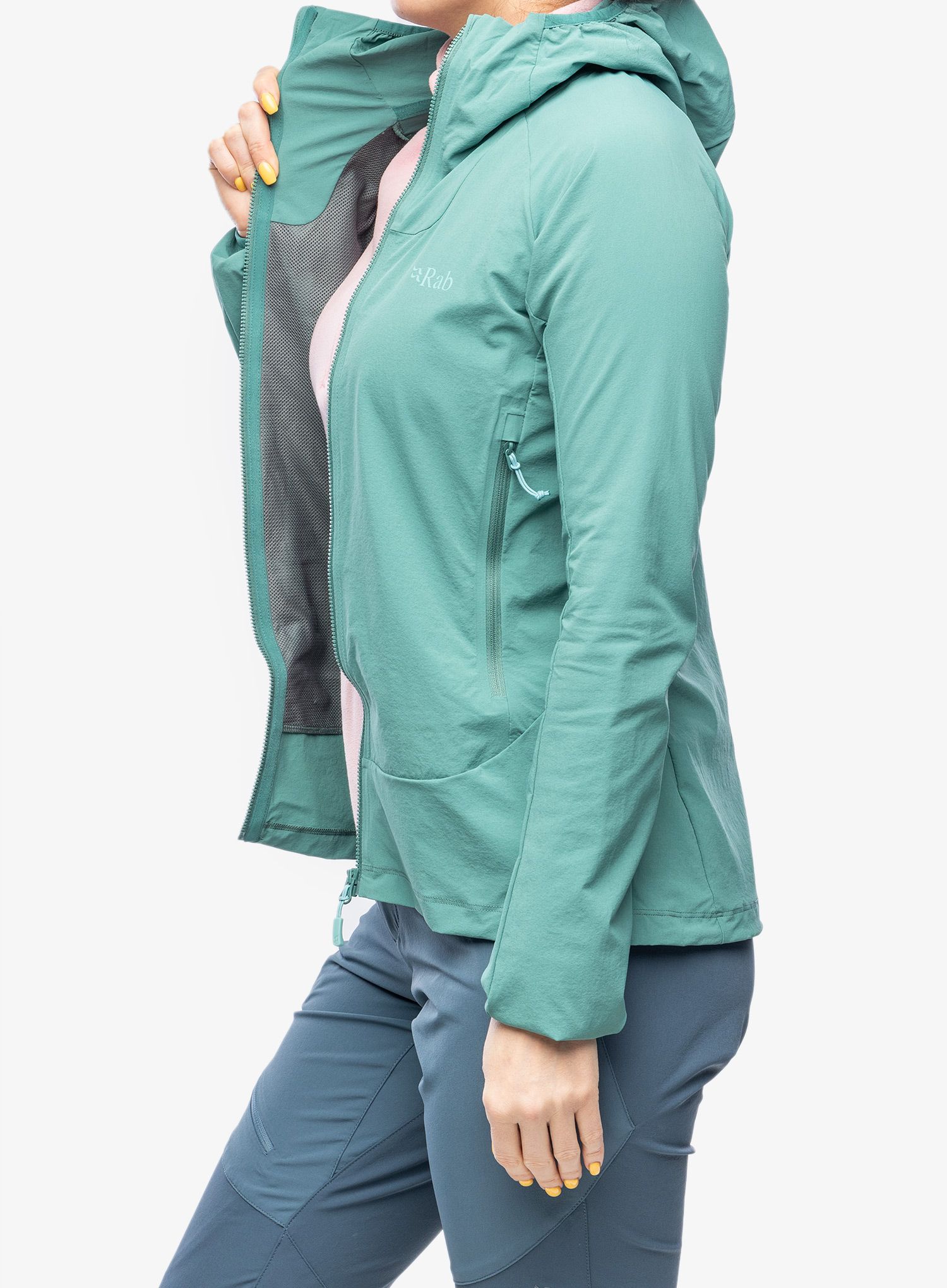Softshellová bunda dámska Rab Borealis Jacket - eucalyptus