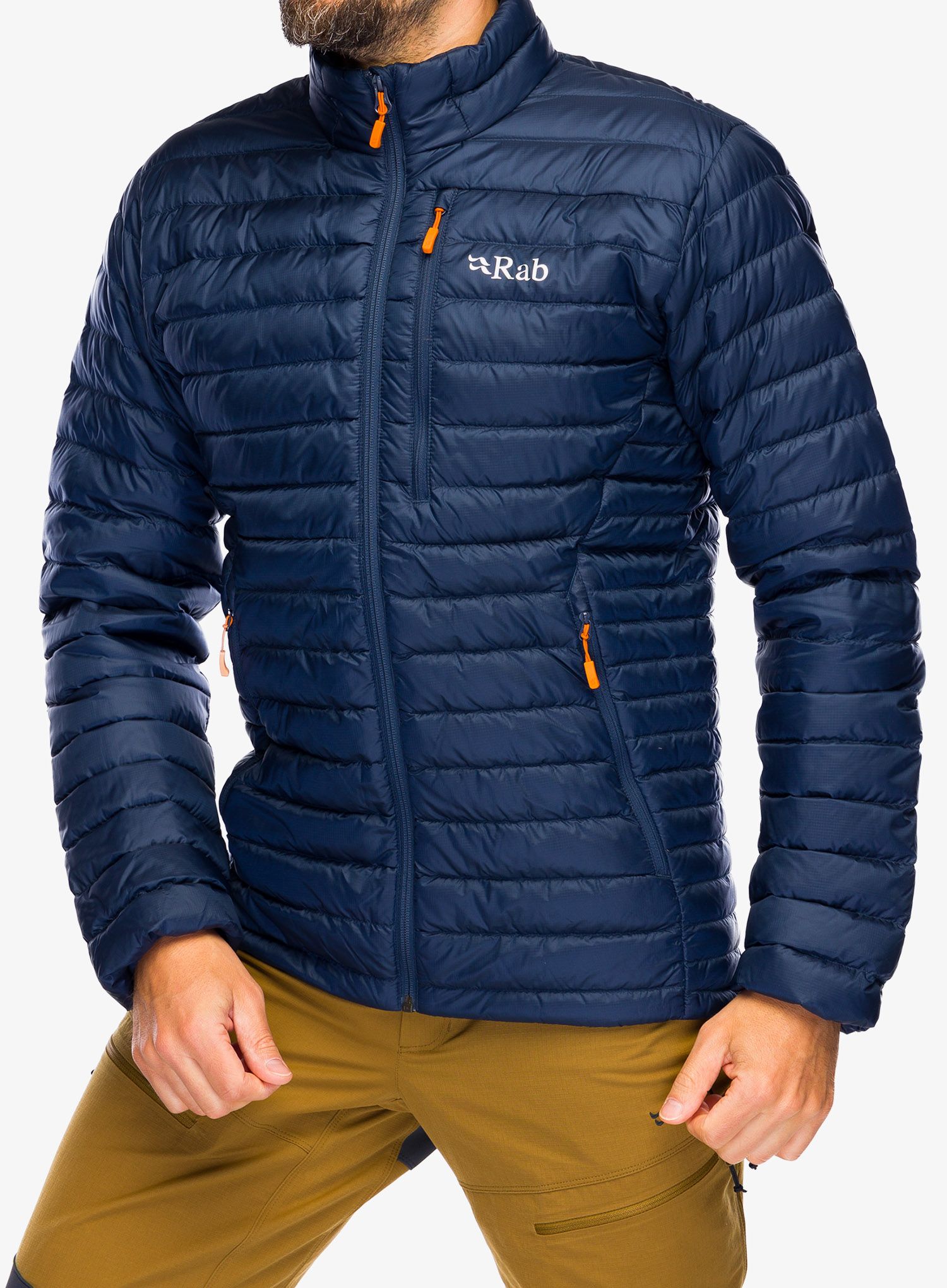 Páperová bunda Rab Microlight Jacket - deep ink/marmalade