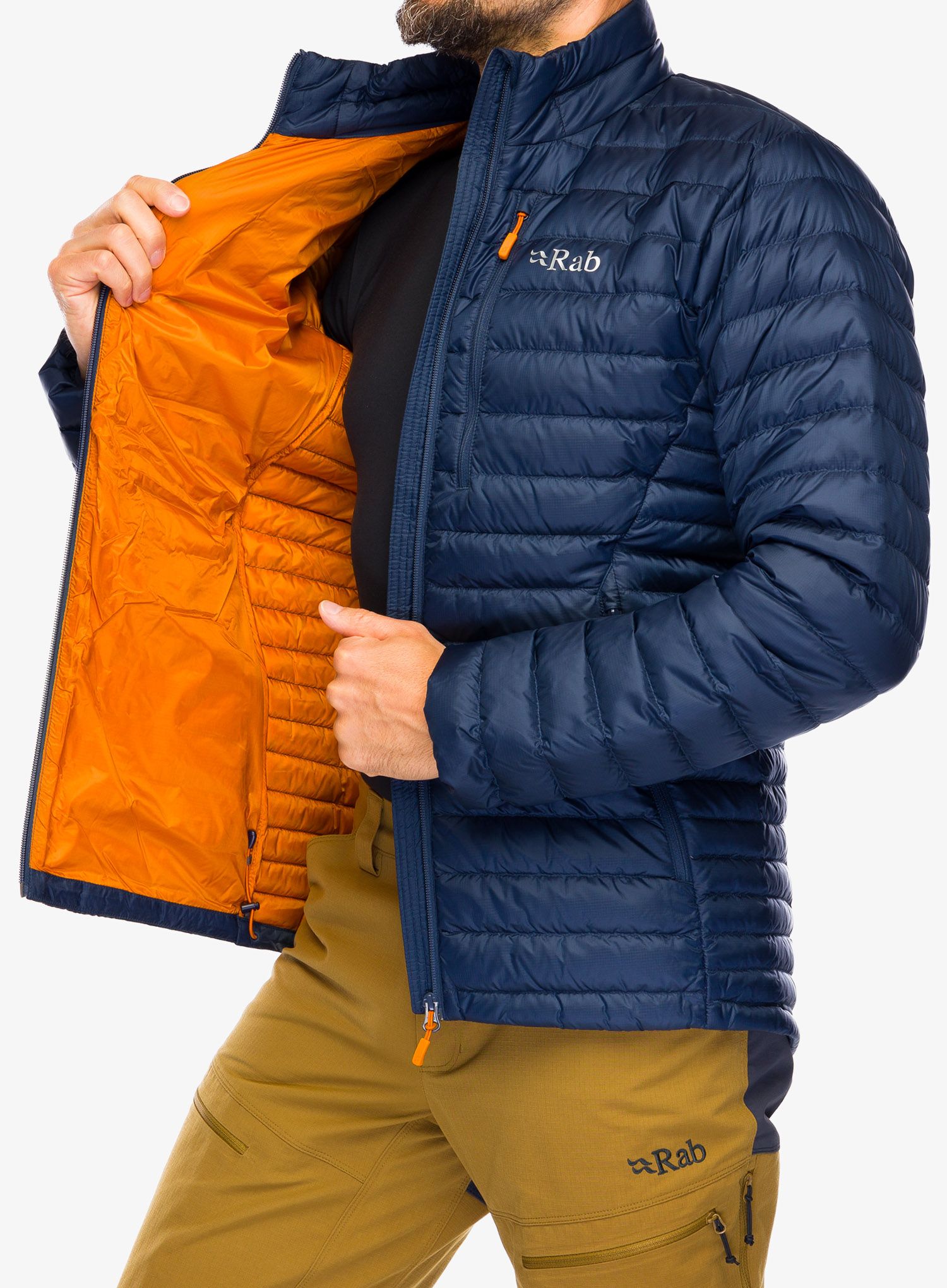 Páperová bunda Rab Microlight Jacket - deep ink/marmalade