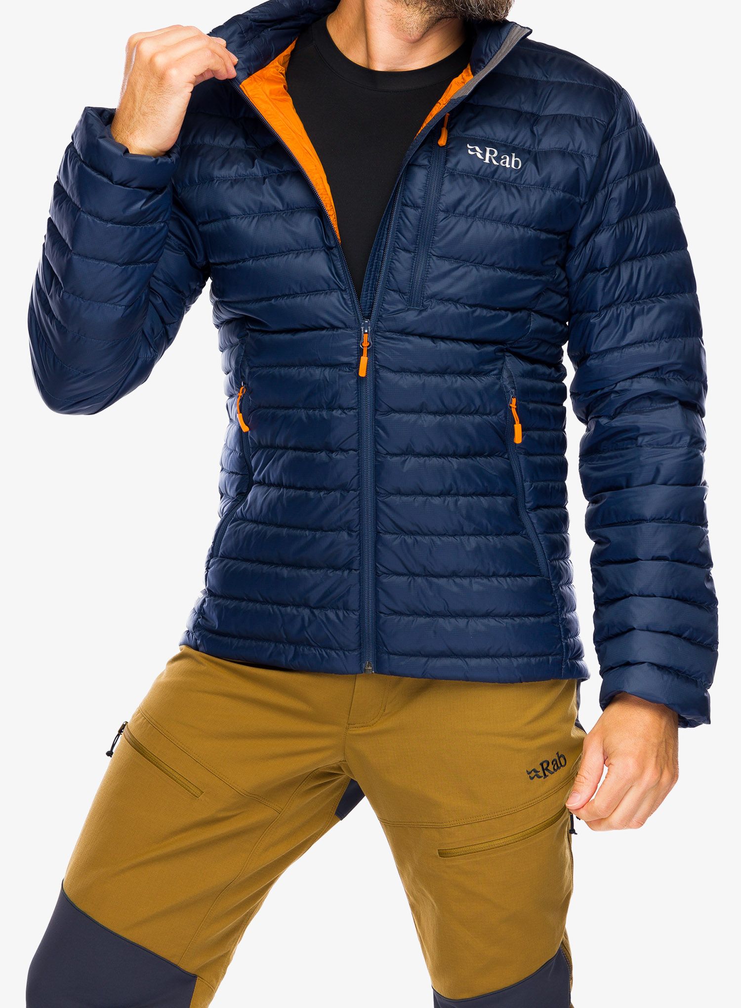 Páperová bunda Rab Microlight Jacket - deep ink/marmalade