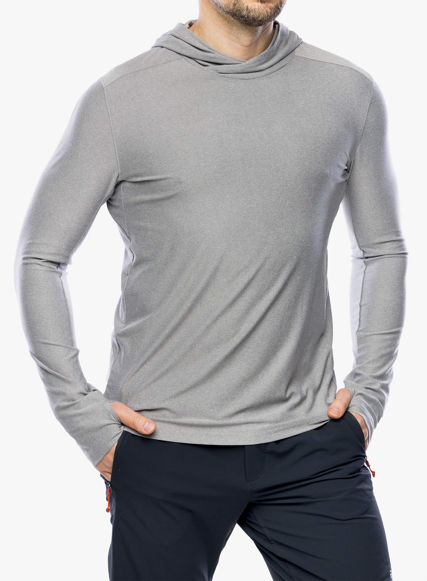 Mikina s kapucňou Royal Robbins Amp Lite Hoodie - lt pewter htr