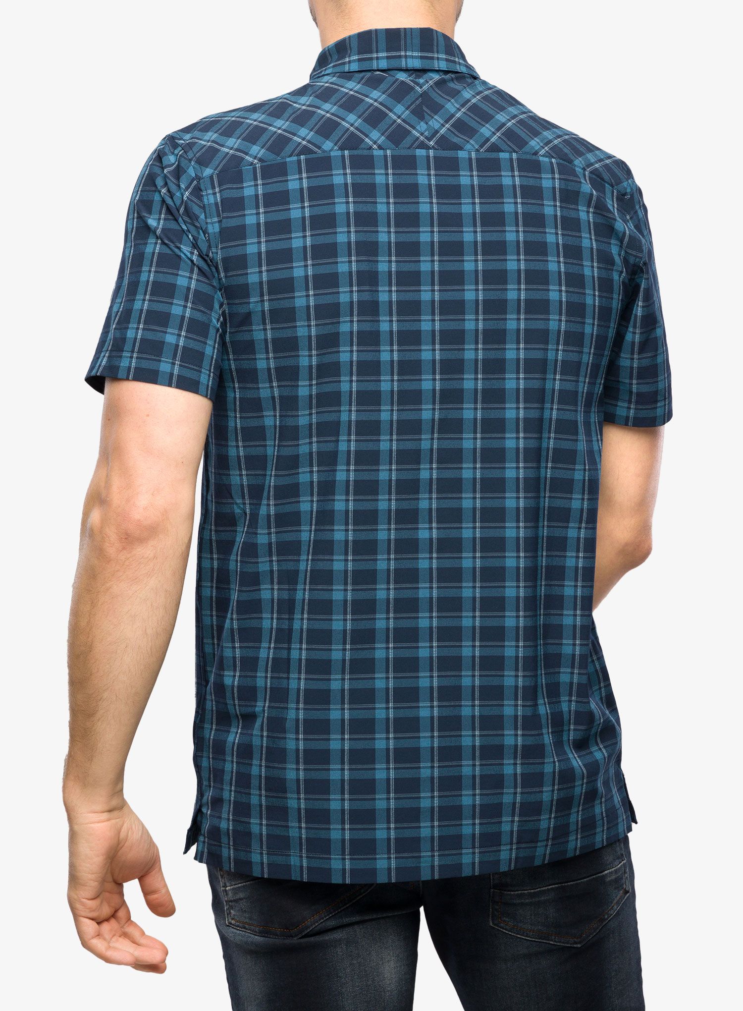 Košeľa Royal Robbins Amp Lite Plaid SS - dp blue cloverdale pld