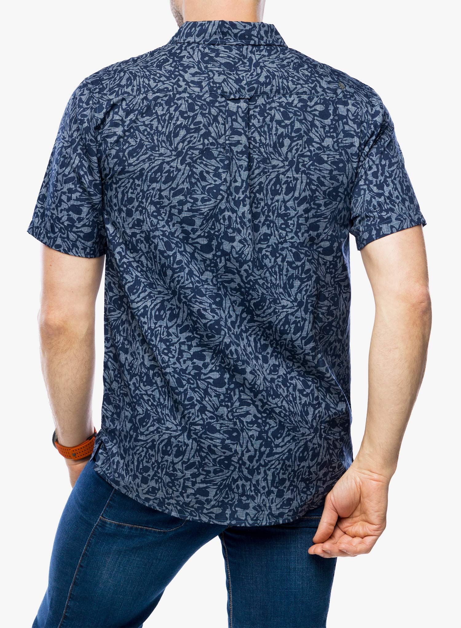 Košeľa Royal Robbins Amp Lite Printed S/S - deep blue fortuna pt
