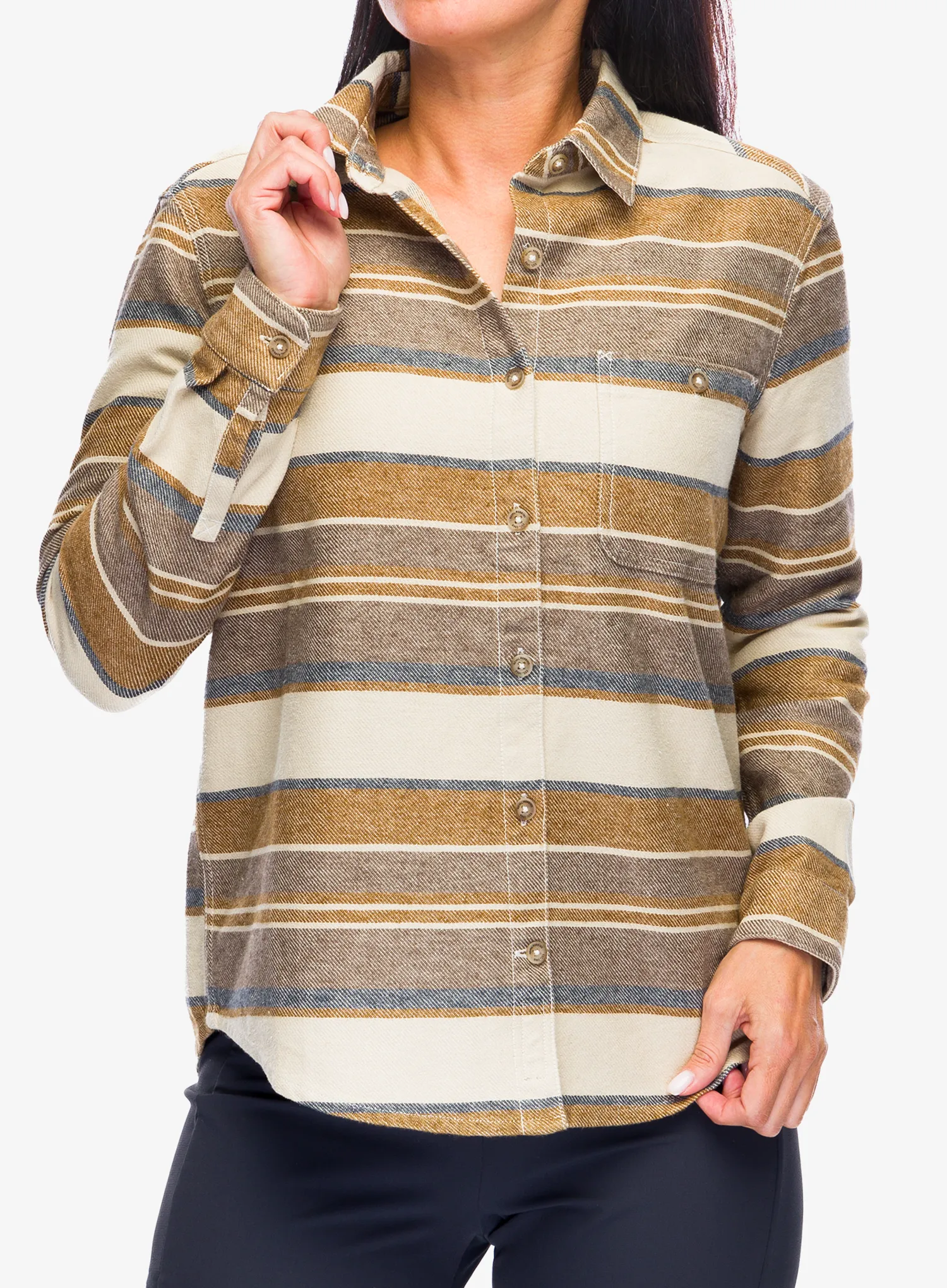 Dámska košeľa Royal Robbins Clouds Rest Hemp LS - bistre pacific crest stripe