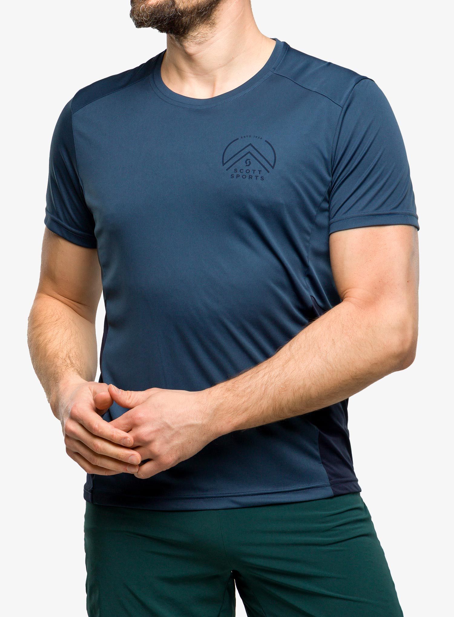 Tričko SCOTT Endurance Tech S/S - metal blue/dark blue