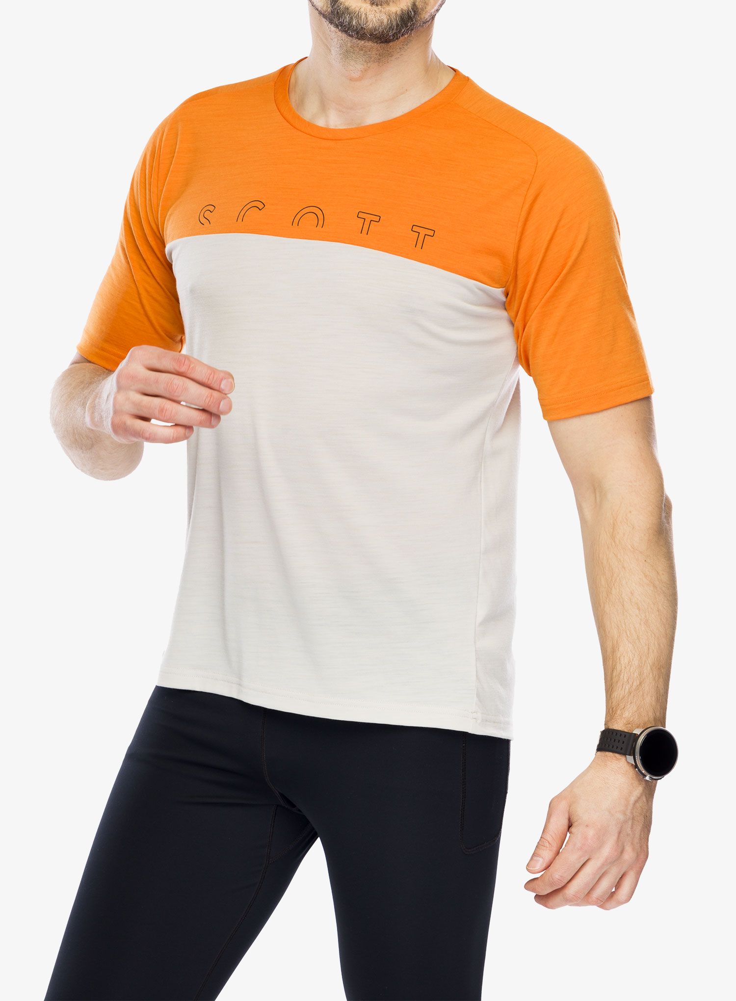 Merino tričko SCOTT Tee Defined Merino SS - orange/dust white