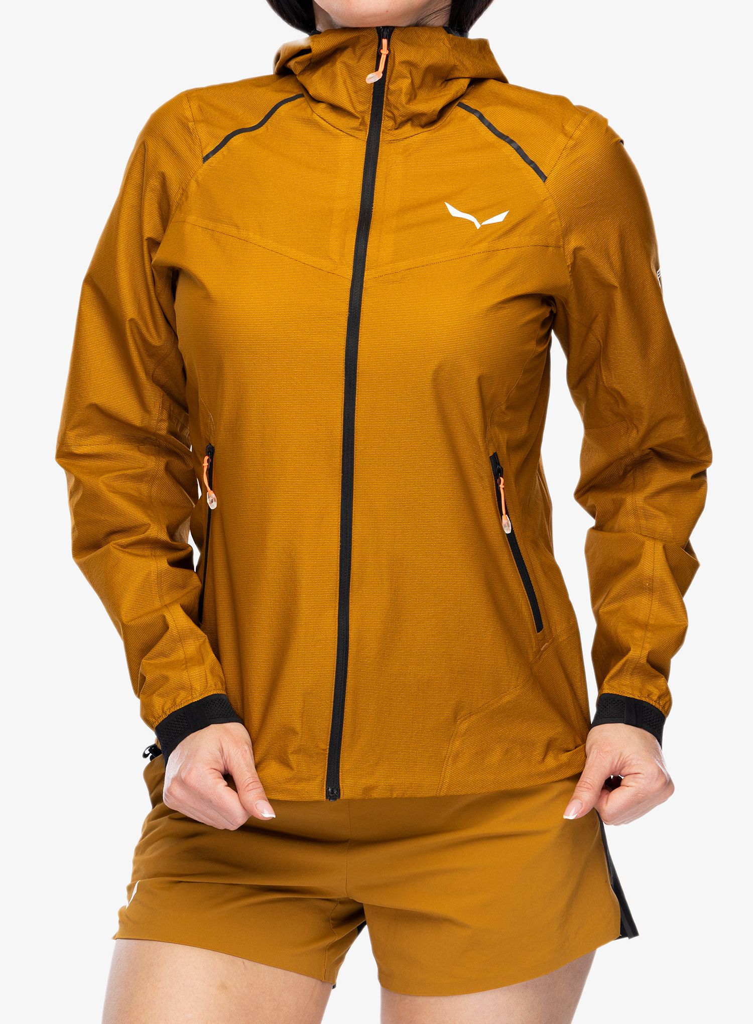 Nepremokavá bunda dámska Salewa Pedroc PTX 2,5L Light Jacket - golden brown