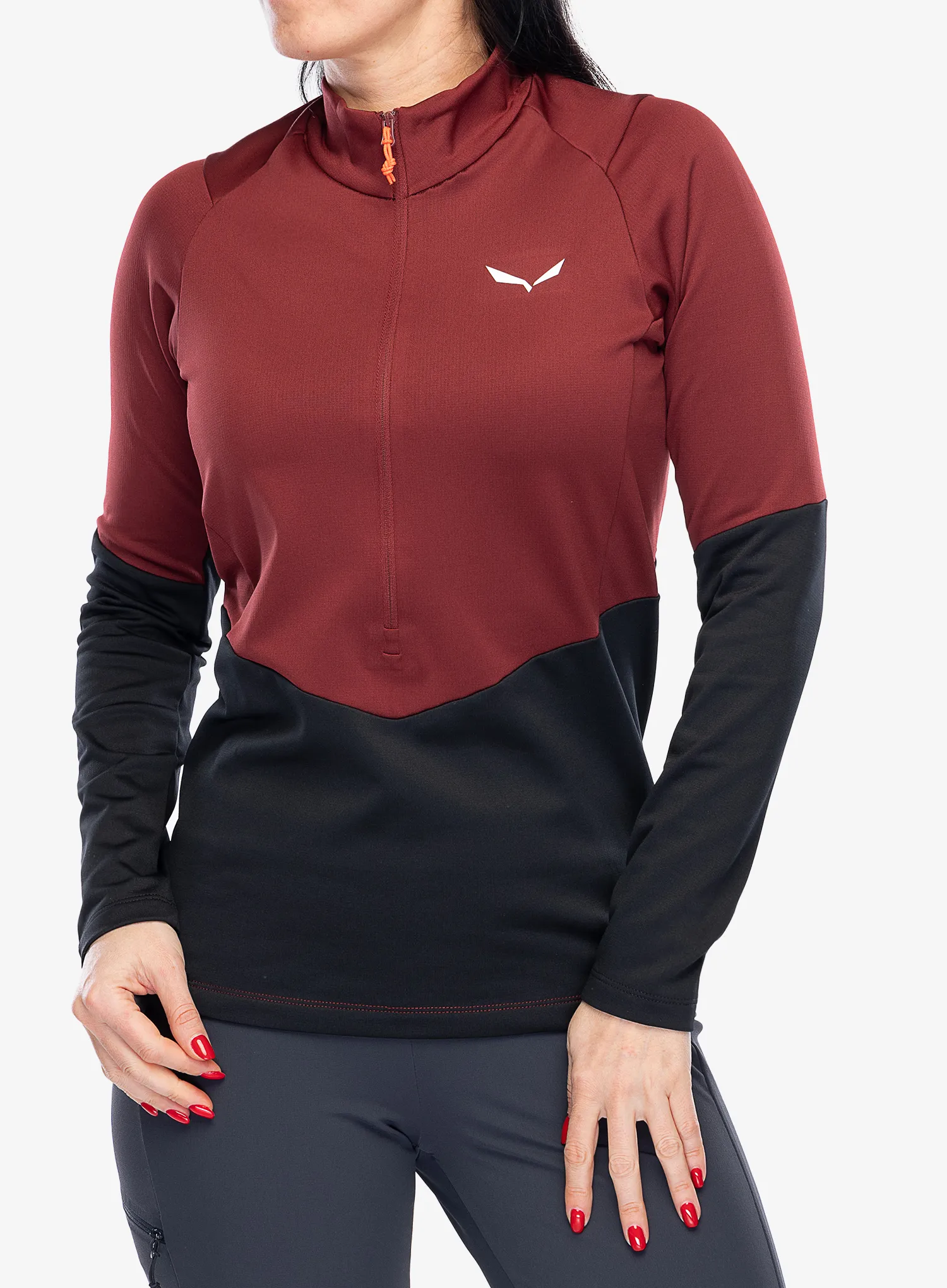 Flísová mikina dámska Salewa Puez PL HZ Fleece - syrah