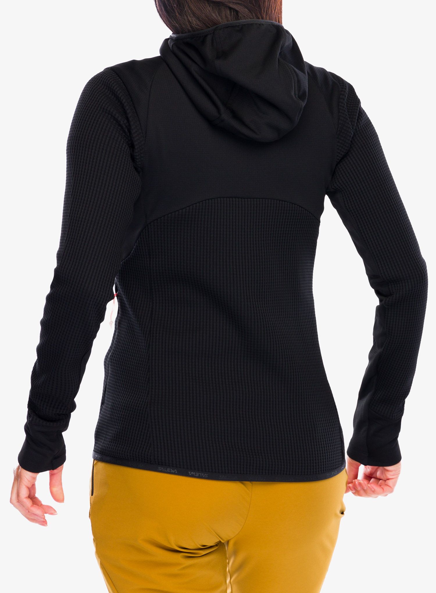 Mikina dámska Salewa Puez Waffle Hyb PL HD Jacket - black out