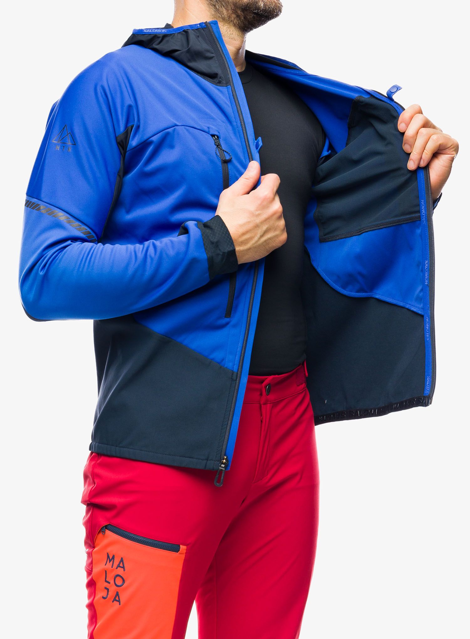 Softshellová bunda Salomon Mtn Softshell Jacket - surf the web/carbon