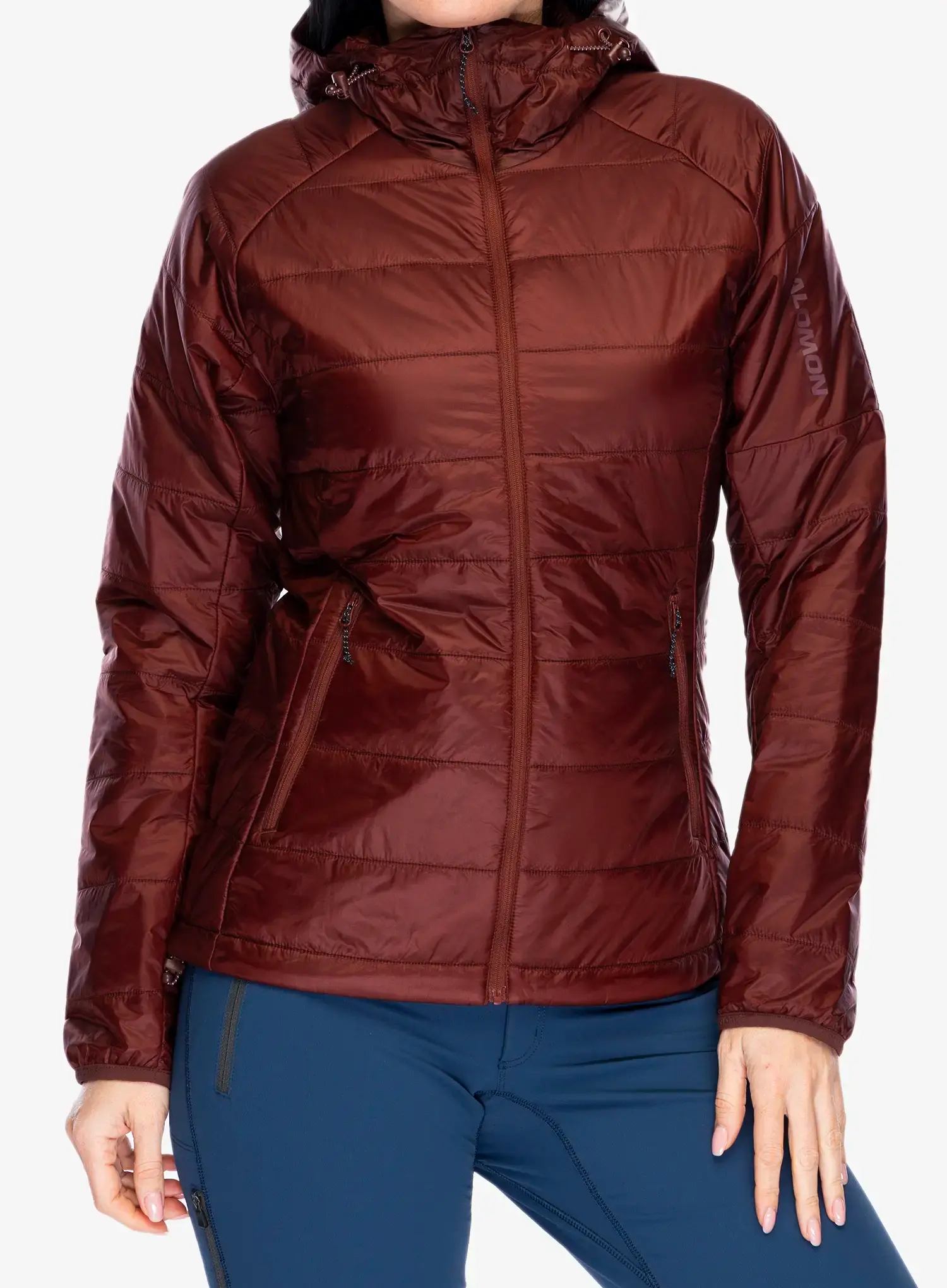 Zateplená bunda dámska Salomon Outline HD JKT - rum raisin
