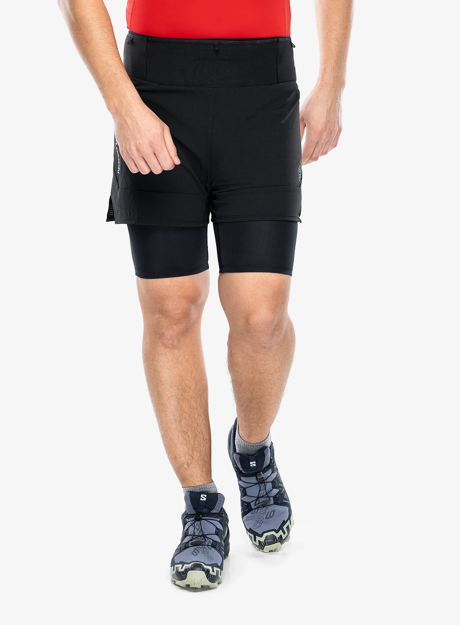 Bežecké kraťasy Salomon Sense 2in1 Shorts - deep black