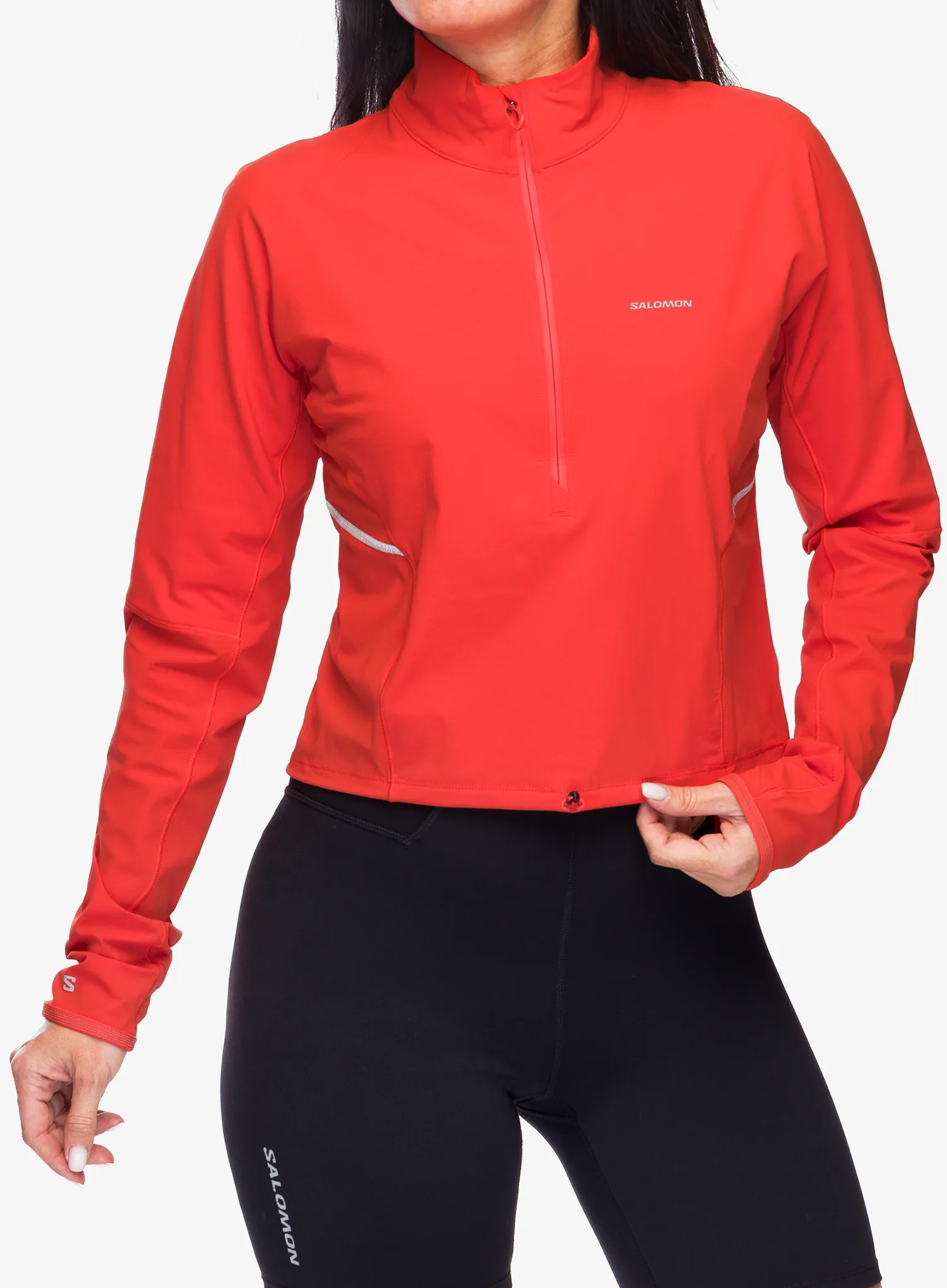 Bežecká bunda dámska Salomon Sense Aero Hybrid CP PLVR - cherry tomato