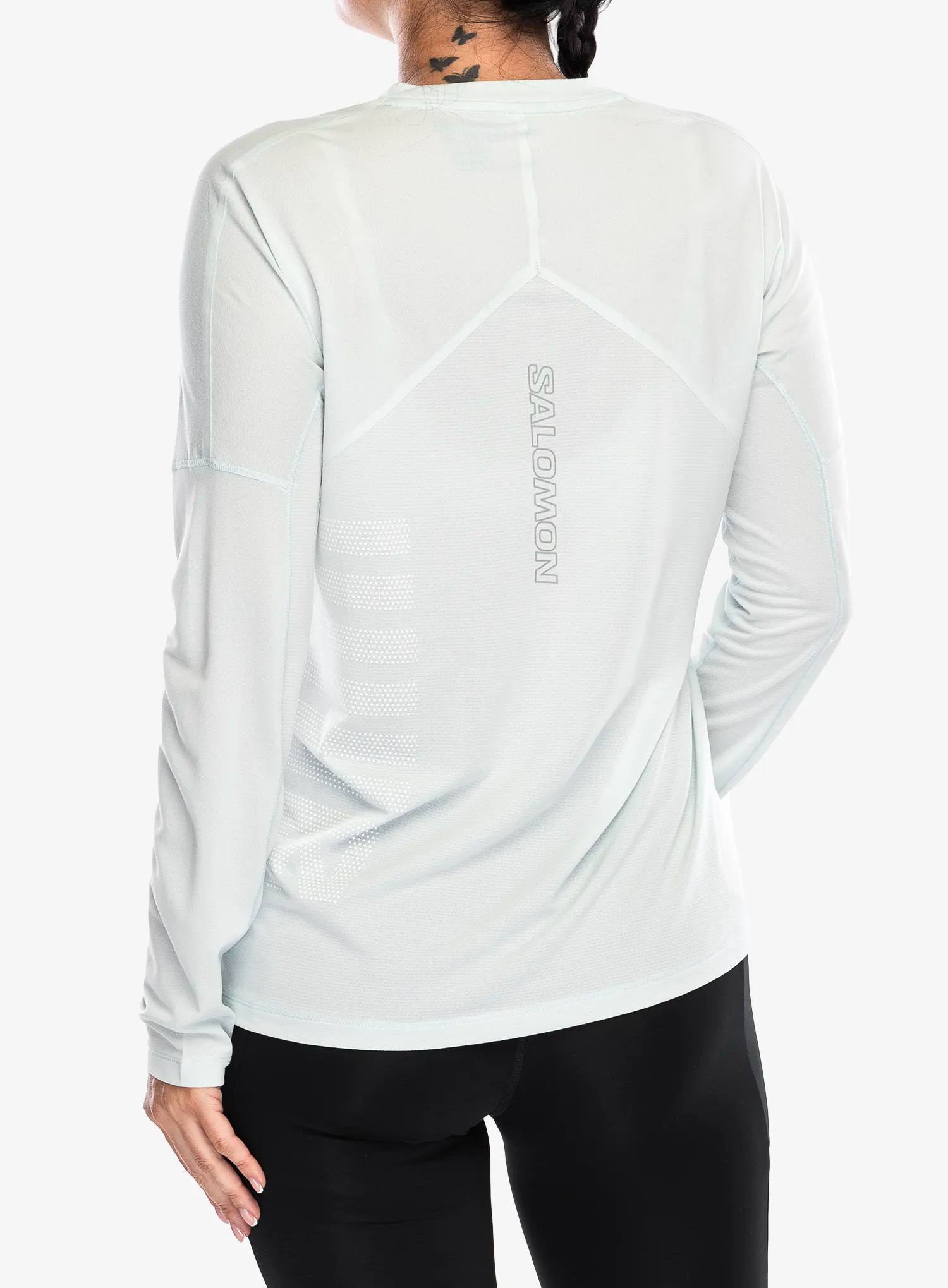 Dámska bežecká mikina Salomon Sense Aero LS Tee GFX - misty blue