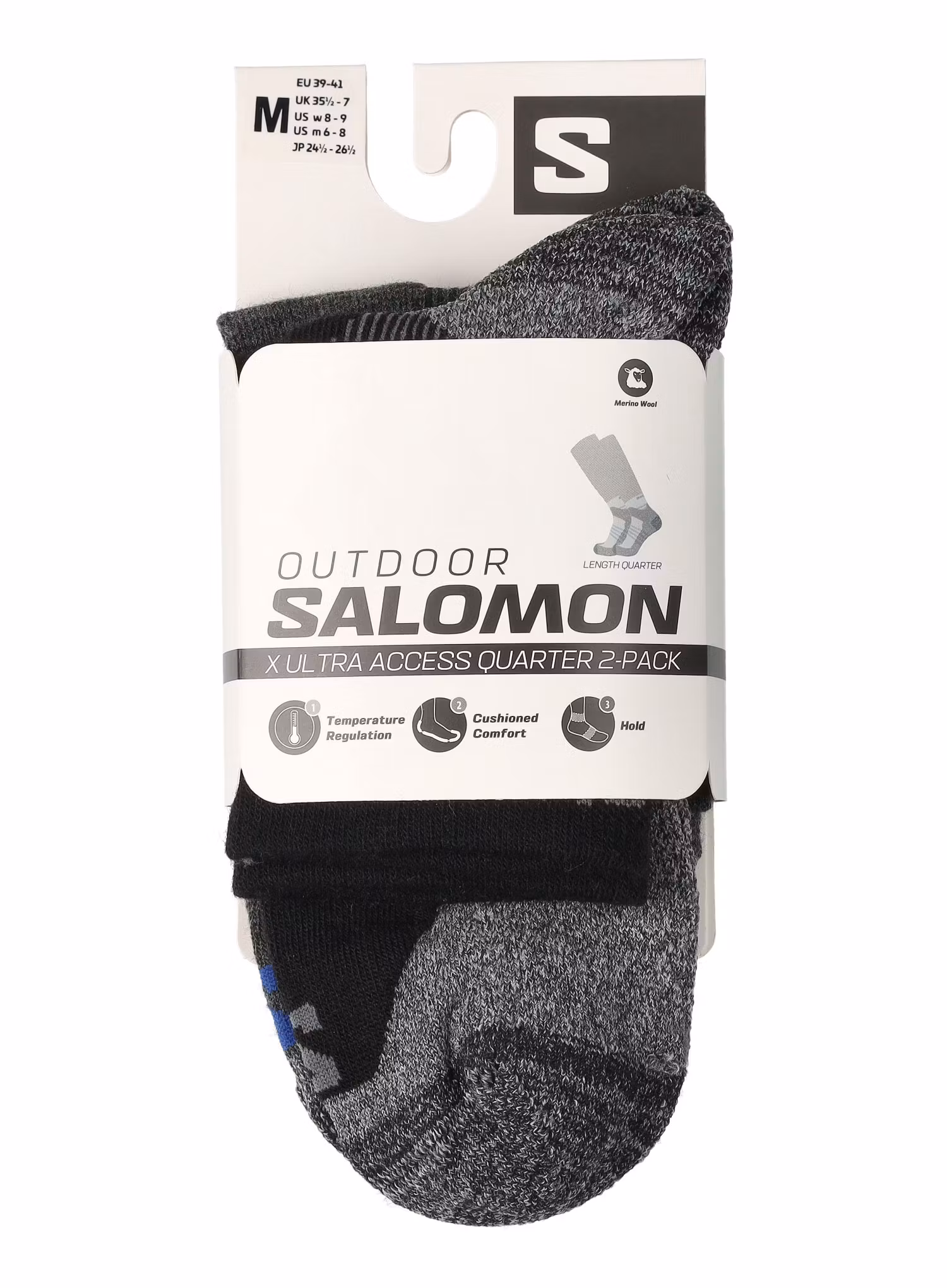 Turistické ponožky Salomon X Ultra Access Quarter 2-Pack - anthracite/black