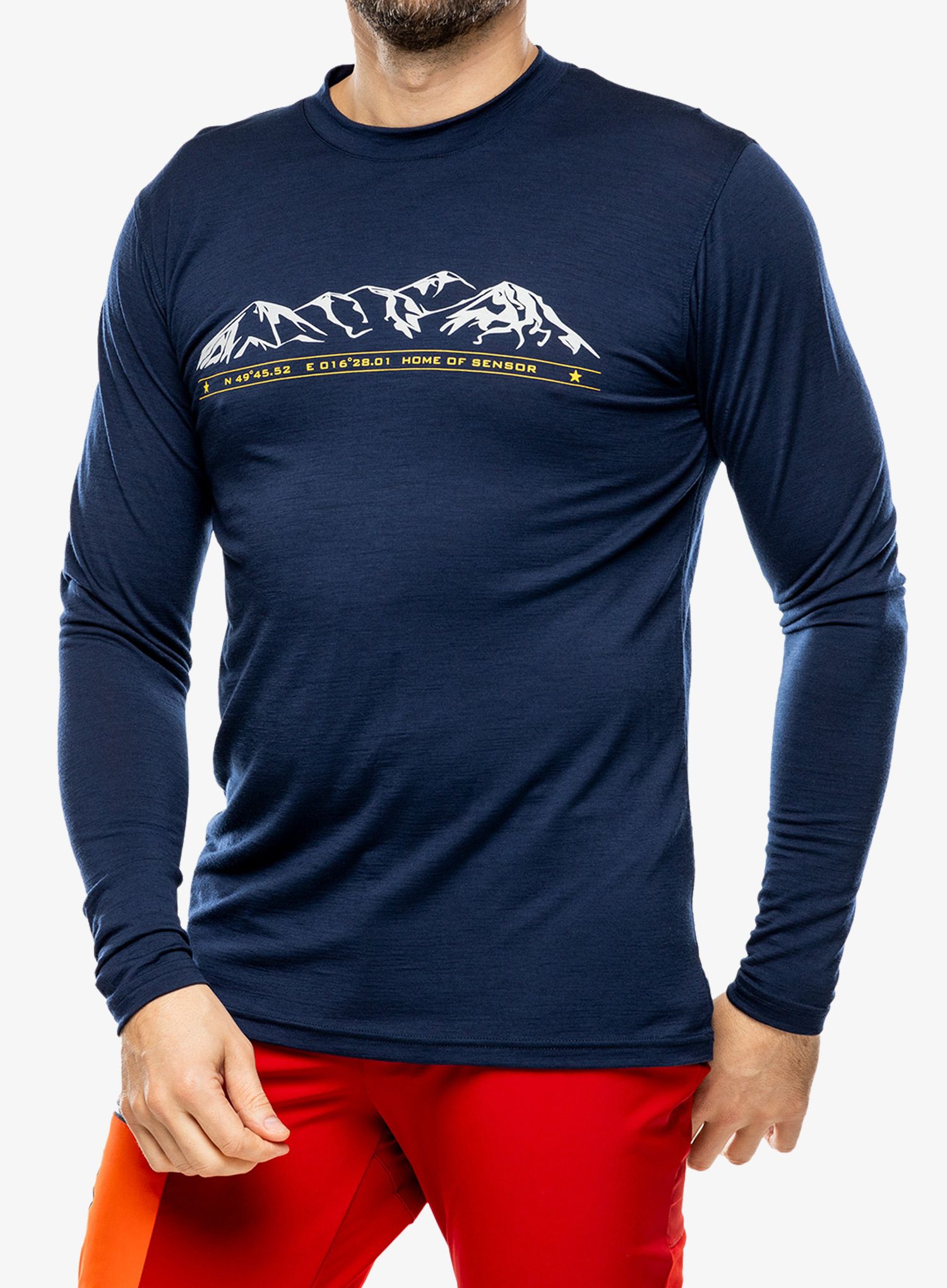 Funkčné tričko Sensor Merino Active PT Tee L/S - deep blue moun
