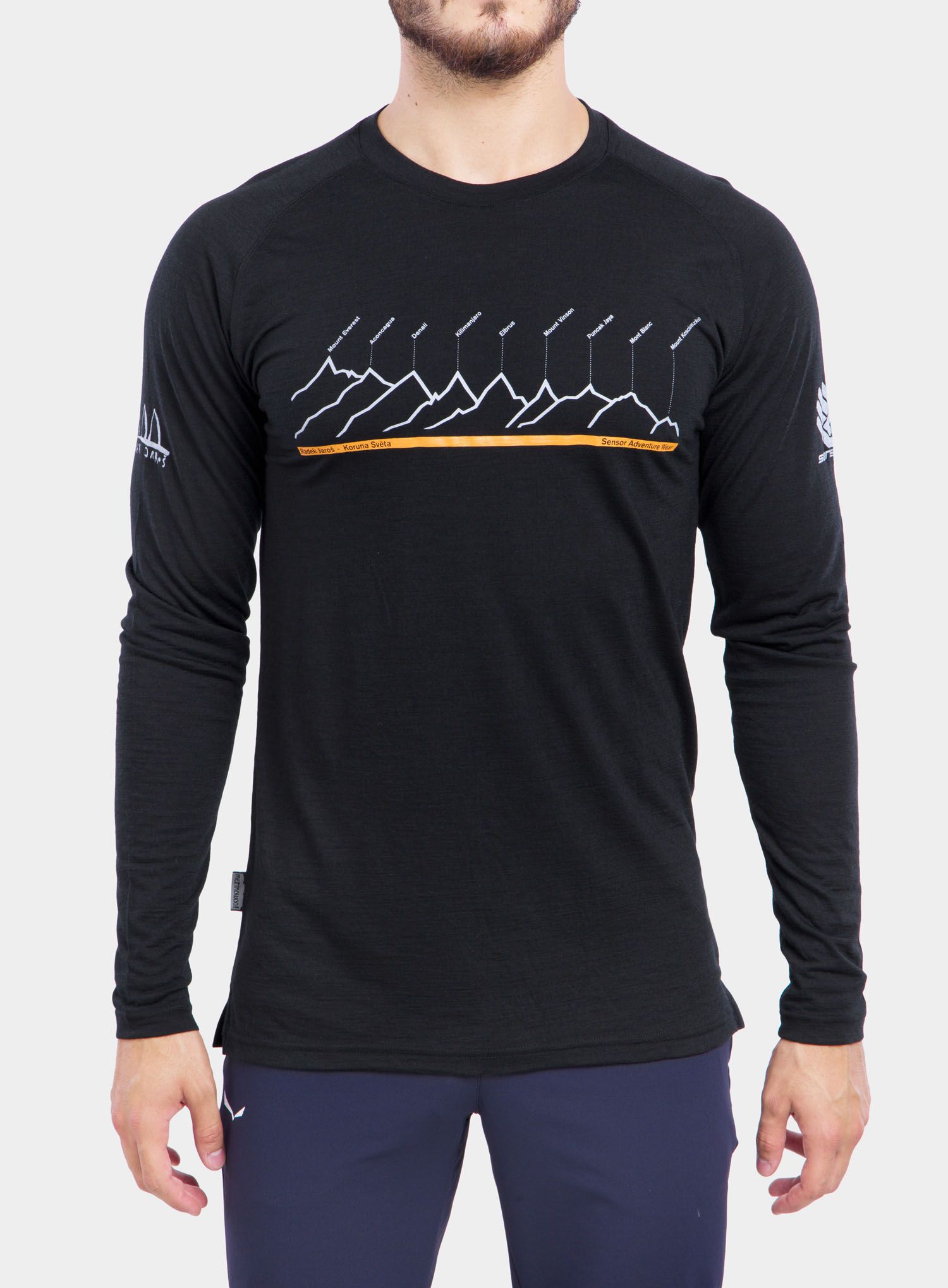 Funkčné tričko Sensor Merino Air PT Tee LS - black radek jaros edition