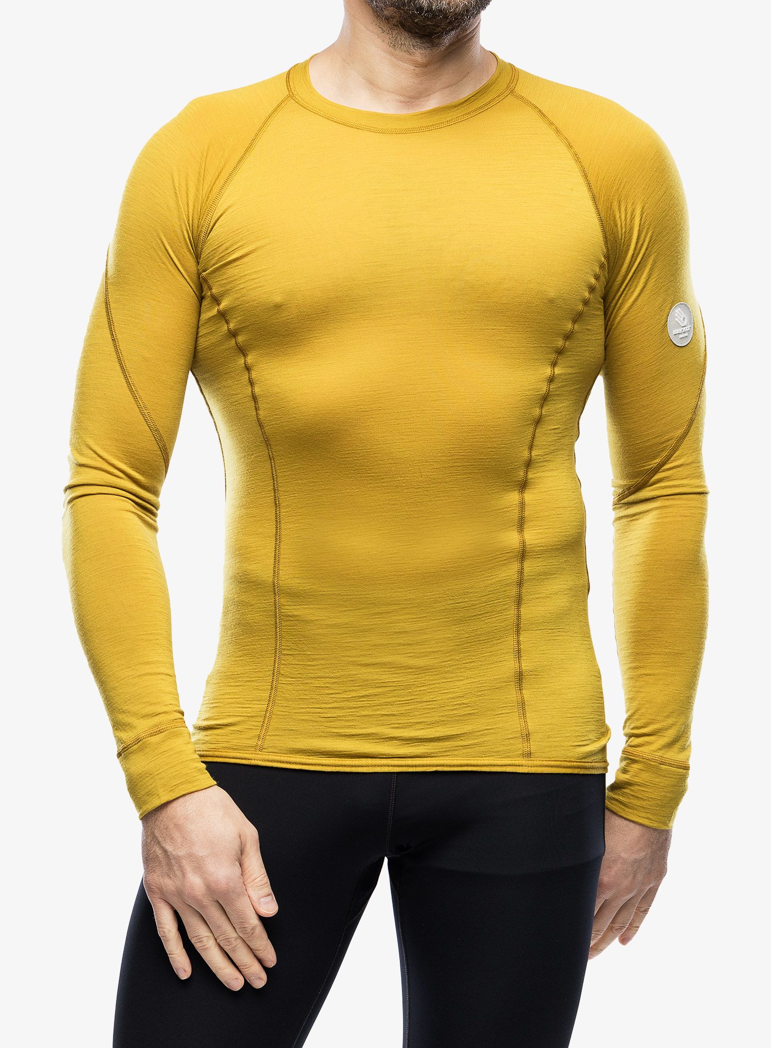 Pánske funkčné tričko Sensor Merino Air Tee LS - mustard